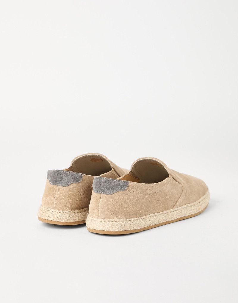 Brunello Cucinelli o1la1rc1a0326 Washed Suede Slip-Ons in Beige Size US 8 / EU 41 - 4 Thumbnail