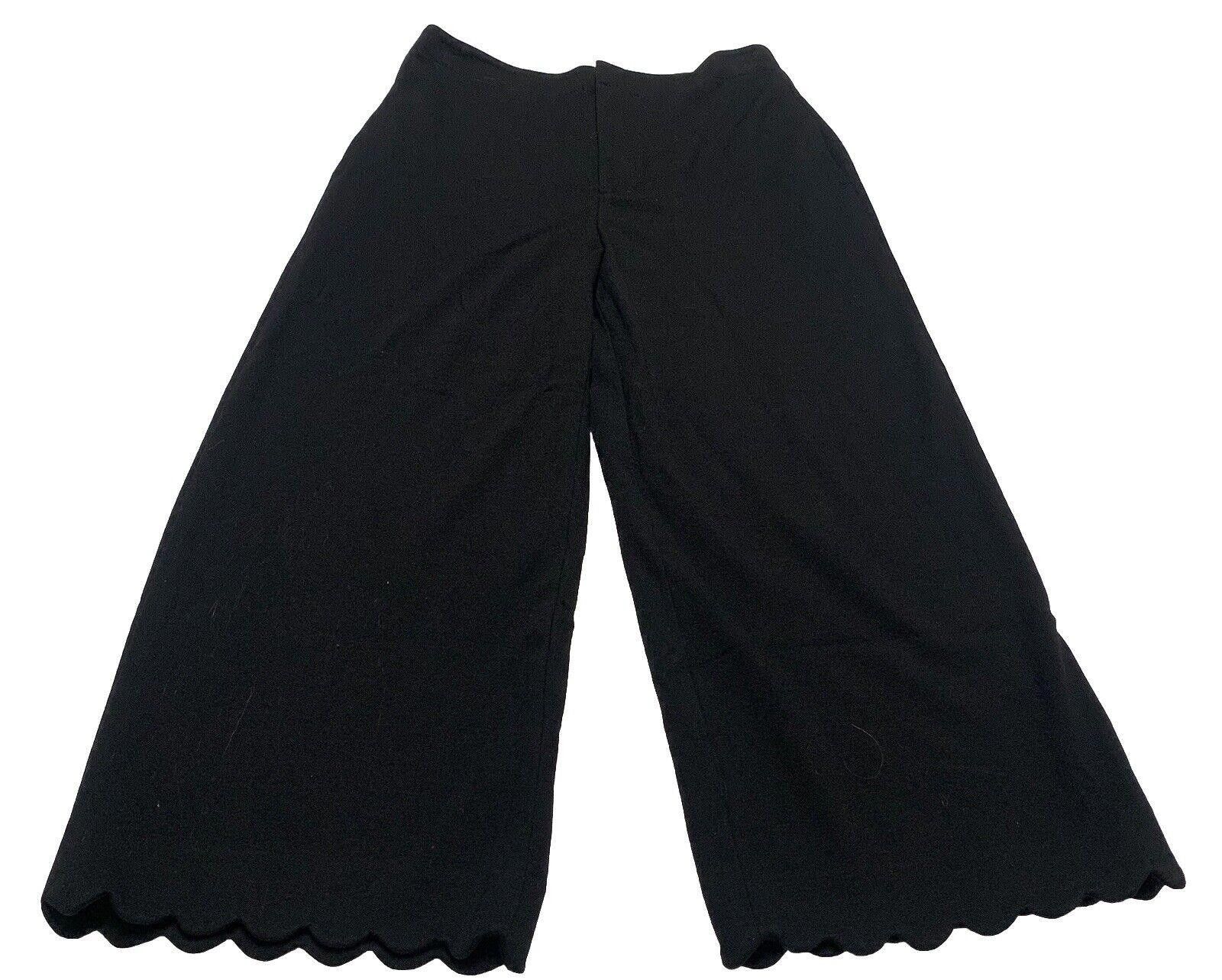 Club Monaco Club Monaco Wide Leg Scallop Hem Pants 8 Black Size 30" / US 8 / IT 44 - 6 Thumbnail