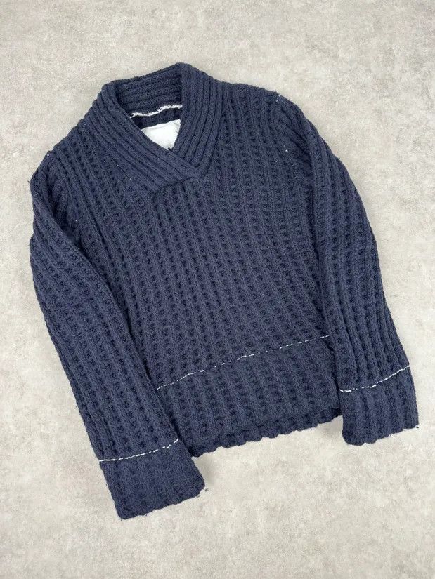 Maison Margiela FW2012 Maison Margiela x H&M Wool Navy Cable Knit Sweater Size US L / EU 52-54 / 3 - 4 Thumbnail