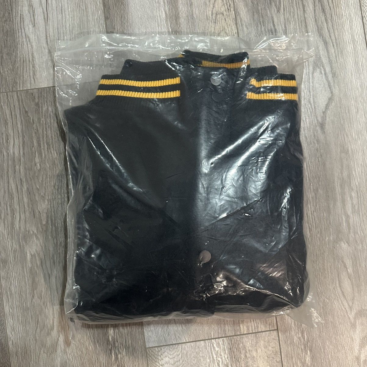 Revenge Revenge Rottweiler Black and Yellow Leather Varsity Bomber Size US L / EU 52-54 / 3 - 2 Thumbnail