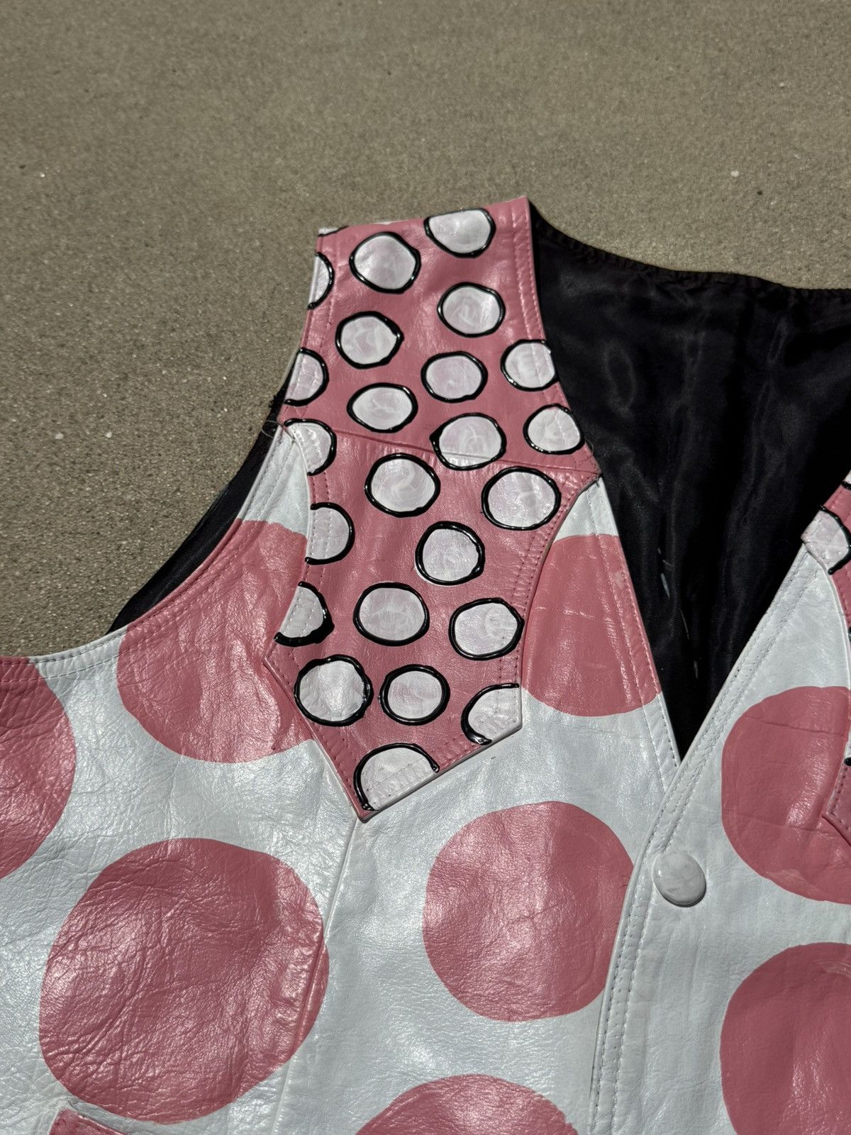 Vintage Painted Leather Vest Size XL / US 12-14 / IT 48-50 - 3 Thumbnail