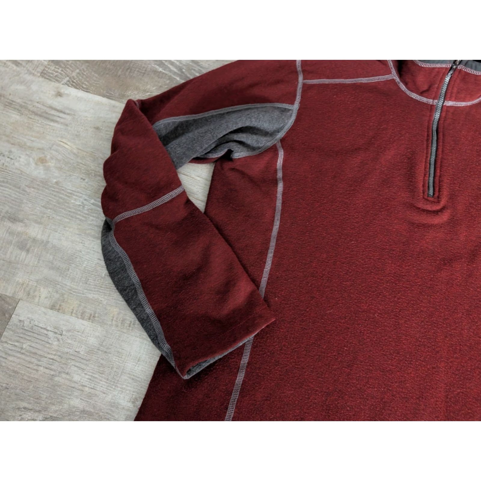 Vintage Kuhl Sweater Mens L Dark Red Quarter 1/4 Zip Kashmira Fleece Pullover Outdoor Hiking VG Size US L / EU 52-54 / 3 - 6 Thumbnail