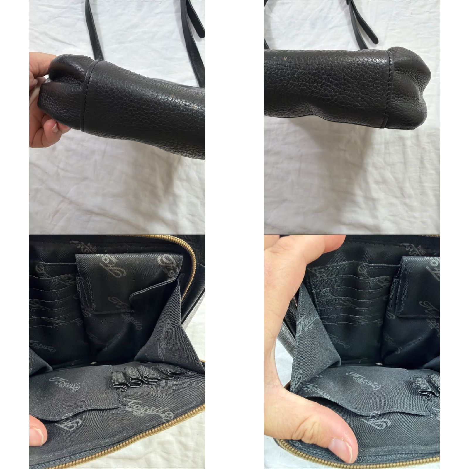 Fossil VINTAGE Fossil Pebbled Black Leather Crossbody Purse 9x8.5c3 Size ONE SIZE - 8 Thumbnail