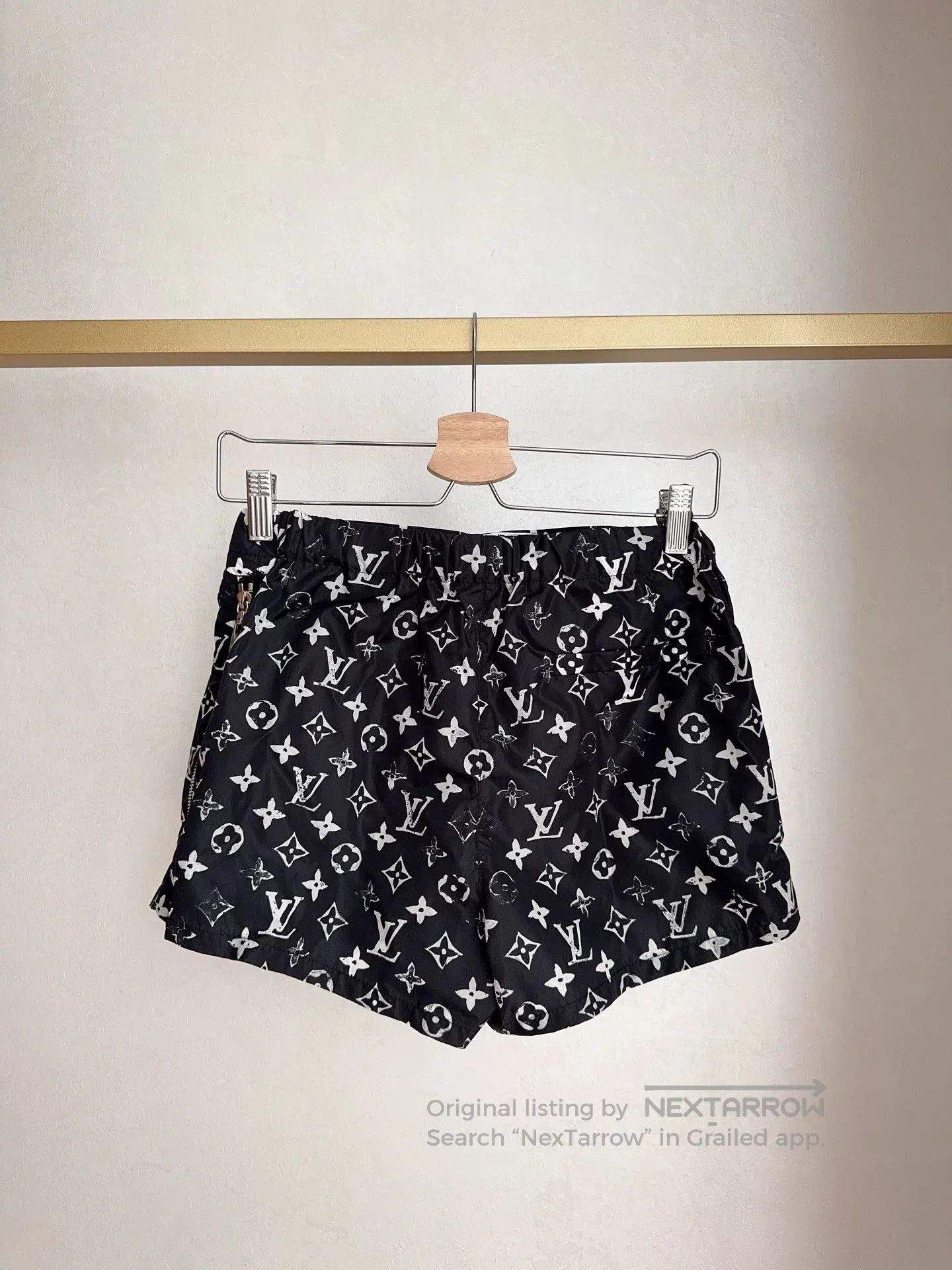 Louis Vuitton LV Black Monogram Print Casual Shorts. Size US 34 / EU 50 - 5 Thumbnail