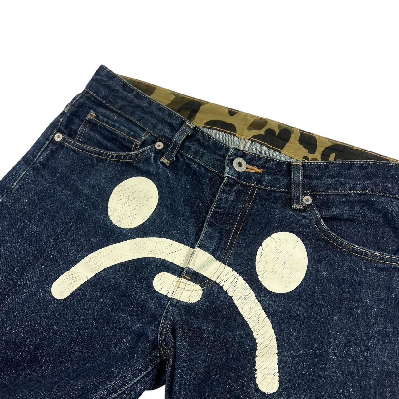 Bape Vintage Women’s Bape Baby Milo Sad Face Jeans - Waist: 33” Size 33" - 3 Thumbnail