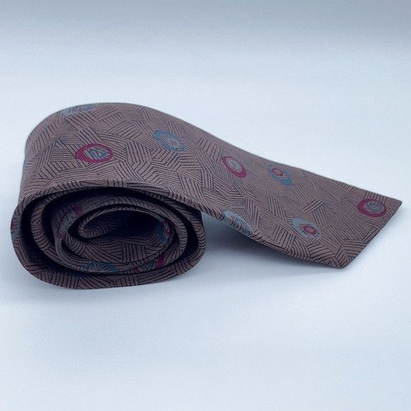 Oscar De La Renta Vintage Oscar de la Renta Geometric Patterned Tie Size ONE SIZE - 2 Thumbnail