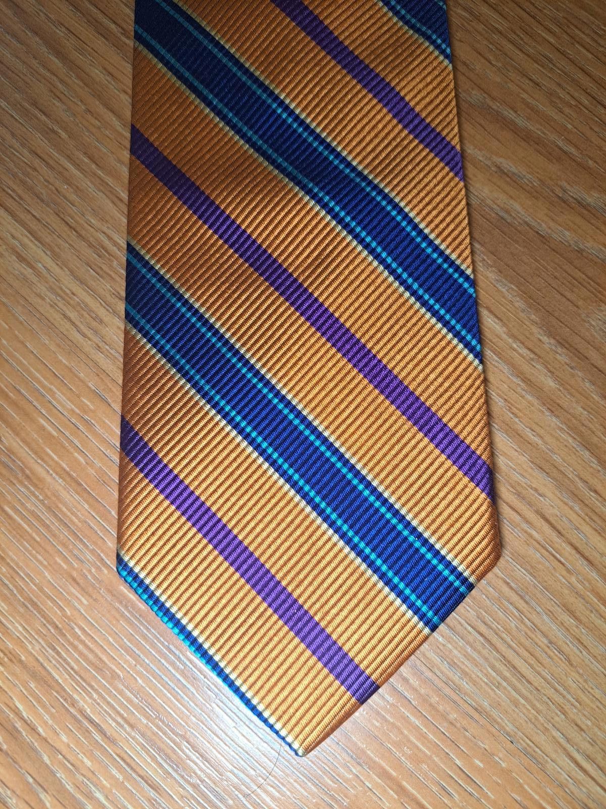 Robert Talbott Robert Talbott Silk Tie Orange Multicolor Striped Wide Size ONE SIZE - 1 Thumbnail