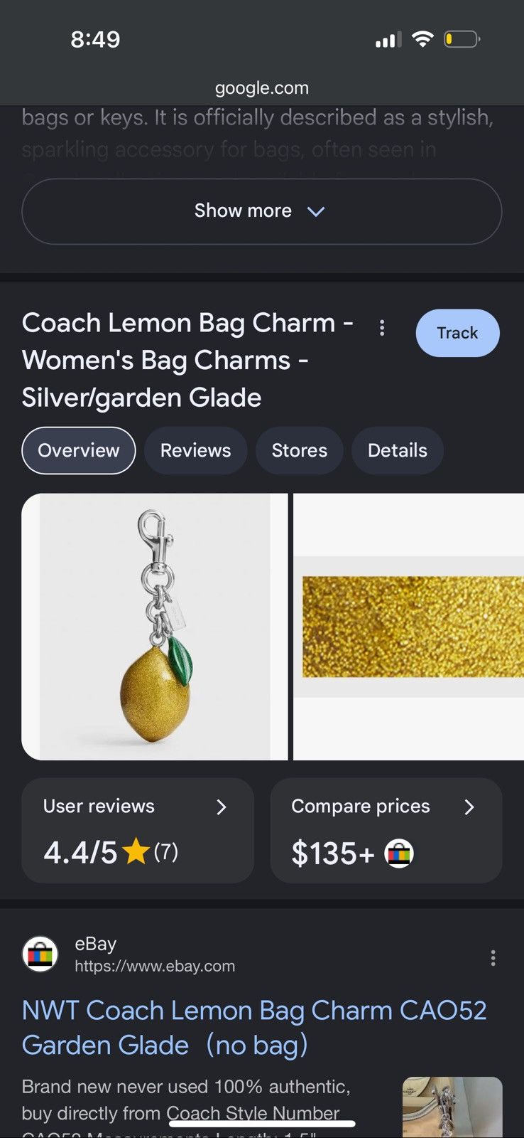 Coach COACH Lemon bag charm CAO52 Size ONE SIZE - 3 Thumbnail