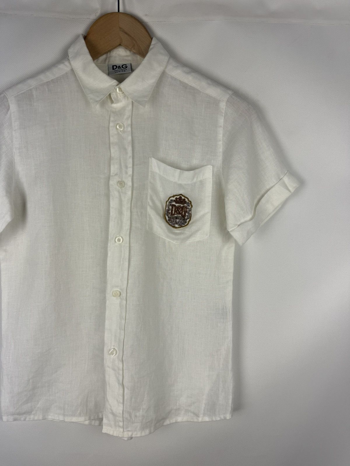 Dolce & Gabbana Dolce & Gabbana Junior Short Sleeve Linen Button Up Shirt Size US XXS / EU 40 - 3 Thumbnail