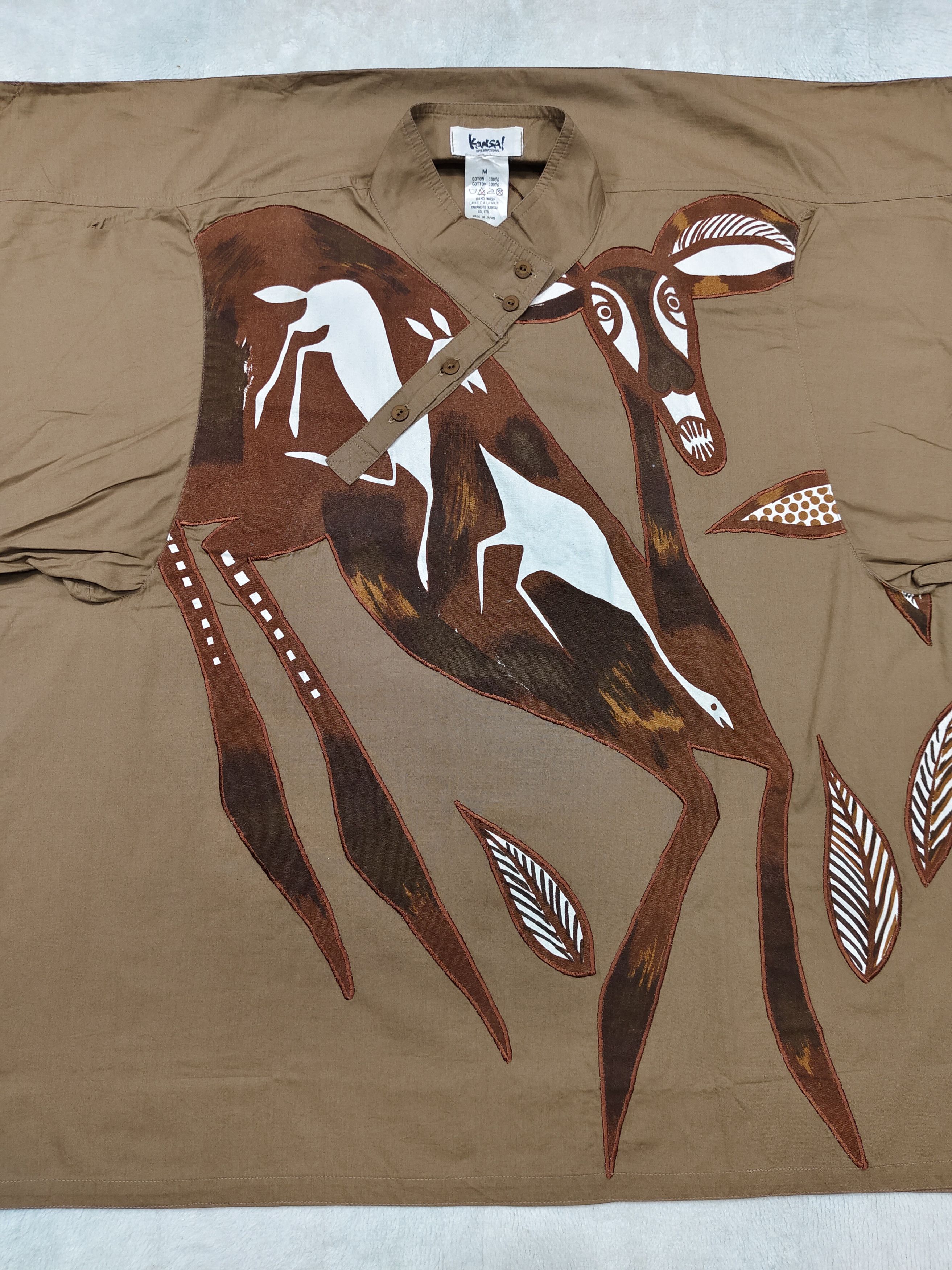 Kansai Yamamoto ARCHIVE📕80s Kansai Ethnic Totemic Mouse Deer Art Shirt Size US M / EU 48-50 / 2 - 6 Thumbnail