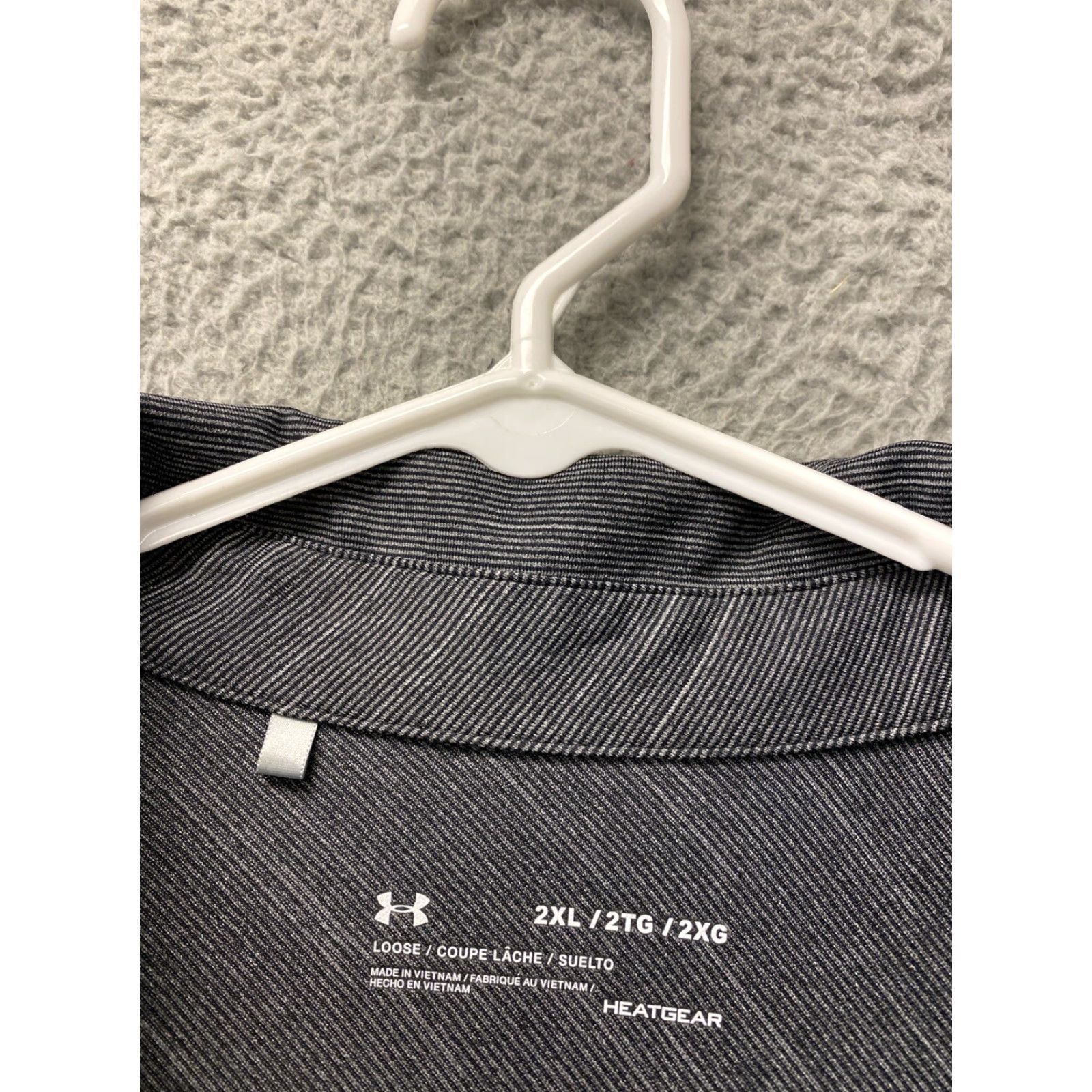 Under Armour Under Armour HeatGear Golf Polo Shirt Men 2XL Dark Gray Striped Short Sleeve Performance Size US XXL / EU 58 / 5 - 3 Thumbnail