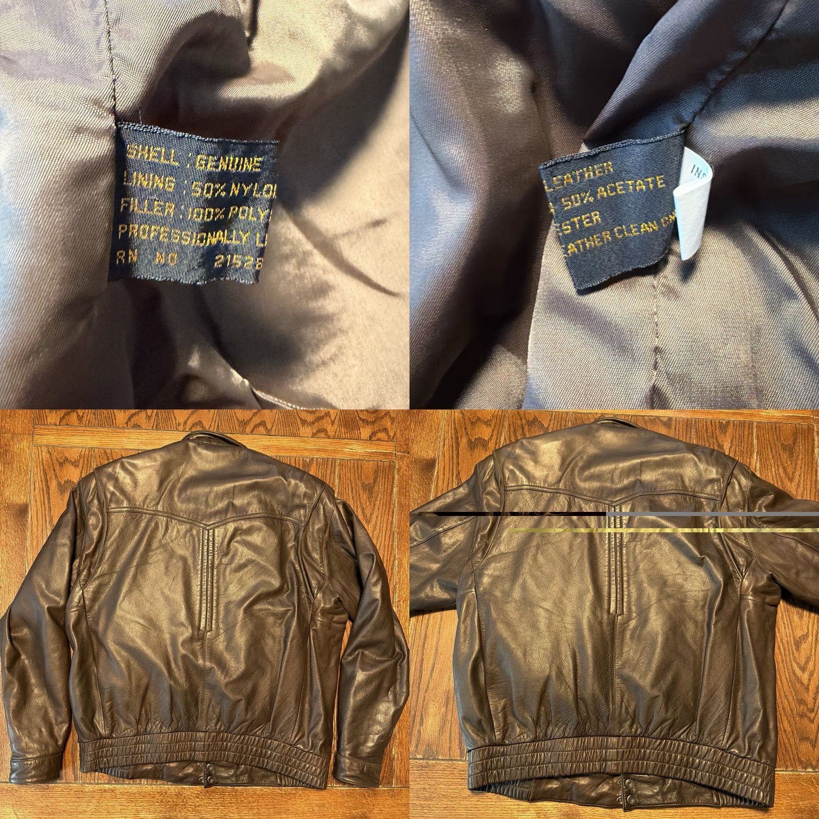 Vintage VTG 90s REED Sportswear Aviator Bomber Leather Jacket L44 Brown Thinsulate Liner Mens Jacket Size US S / EU 44-46 / 1 - 8 Thumbnail