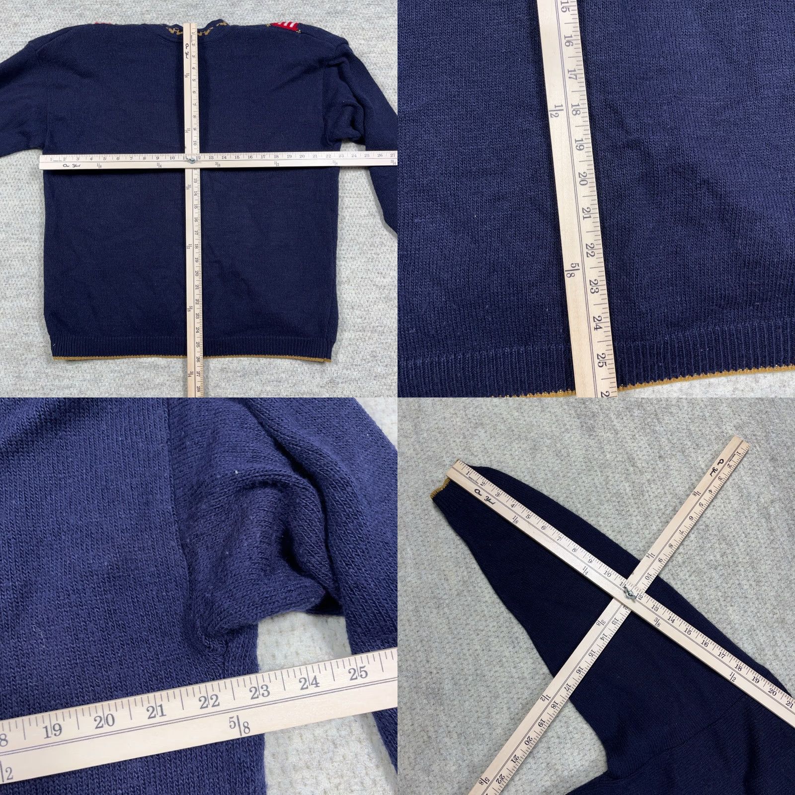 Vintage VINTAGE Norton McNaughton Cardigan Sweater Women Large Navy Medals Equestrian Dark Blue Wool? Size L / US 10 / IT 46 - 8 Thumbnail