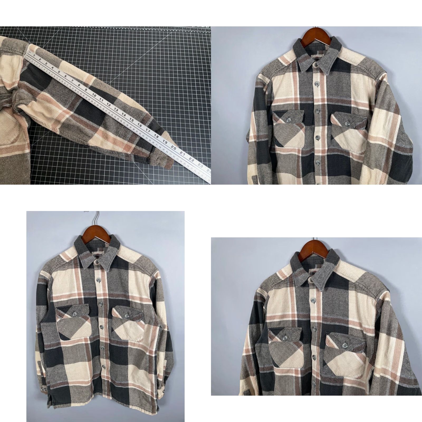Vintage VINTAGE Creative Edge Shirt Adult Large Beige/Black Check Flannel 90s Grunge Workwear Mens Size US L / EU 52-54 / 3 - 8 Thumbnail