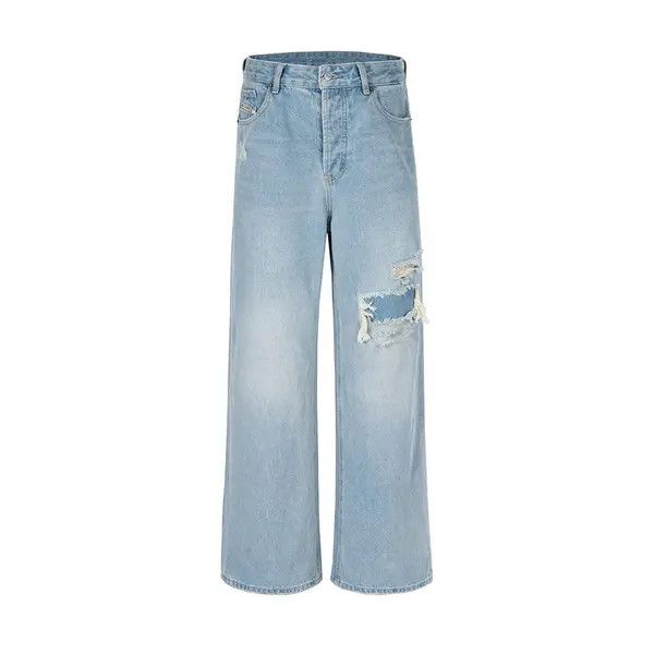 VIBE Y2K Ripped Flare Baggy Jeans Size US 32 / EU 48 - 2 Thumbnail