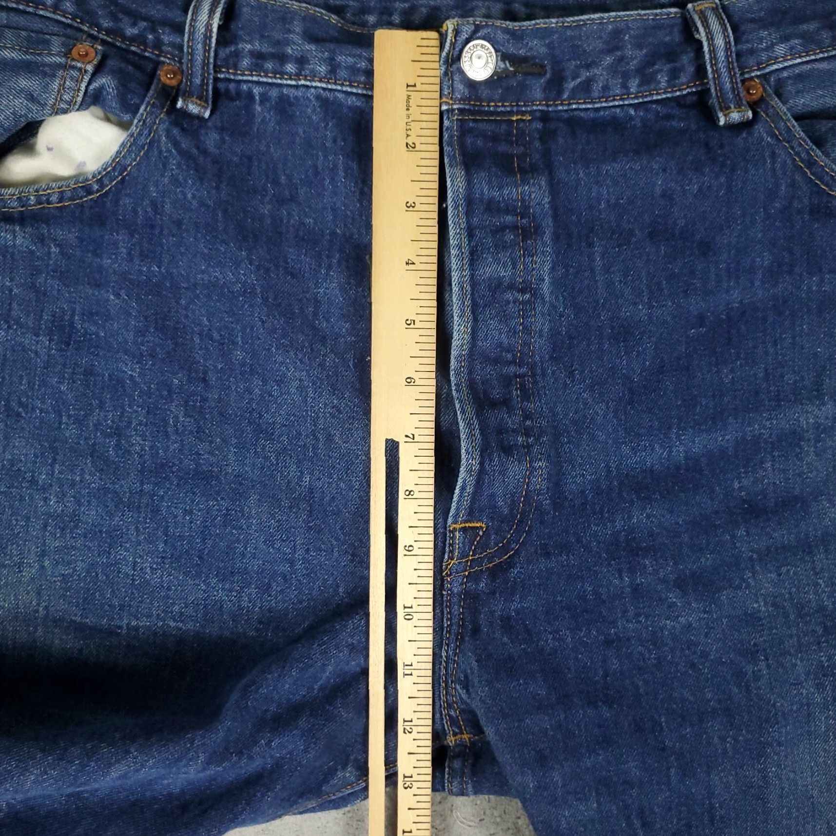 Levi's Levi's 501 Jeans Mens Regular Fit 42x30 Blue Button Fly Straight Leg Denim Pants Size US 42 / EU 58 - 4 Thumbnail