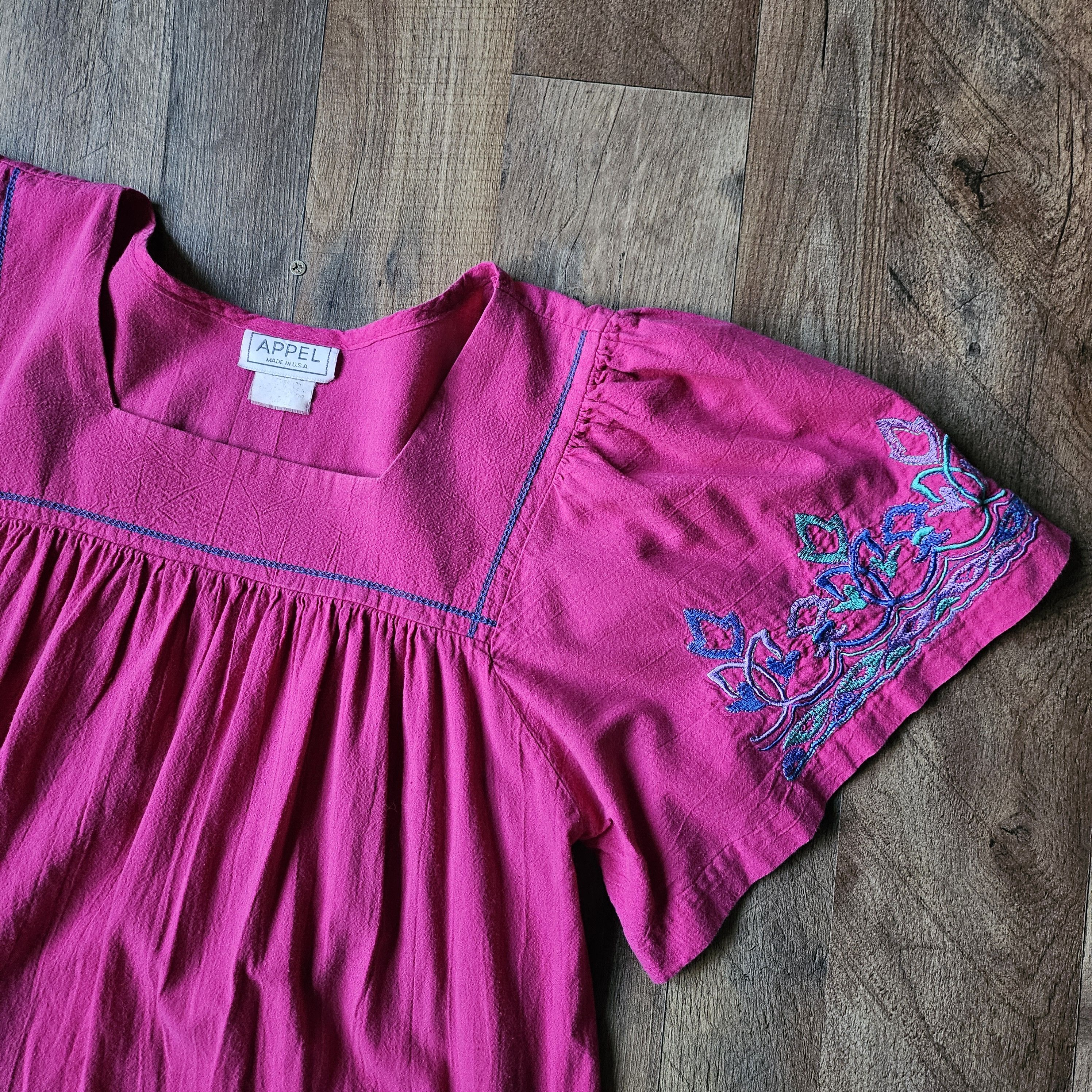 Vintage Vintage Magenta Appel Dress Size S / US 4 / IT 40 - 4 Thumbnail