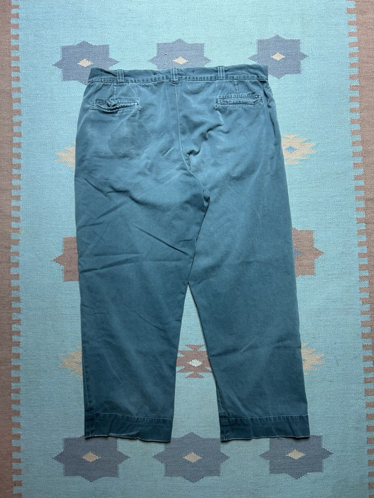 Vintage Vtg 1950s chino twill work pants sage green sail cloth 42x29 Size US 42 / EU 58 - 8 Thumbnail
