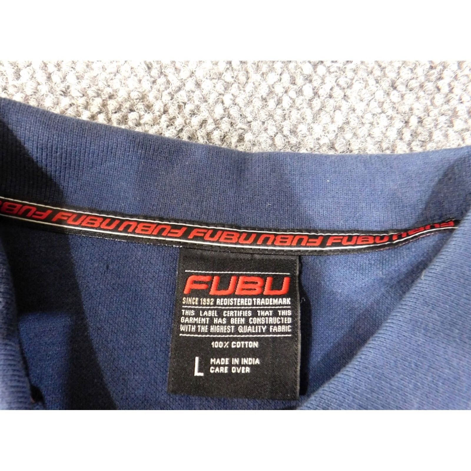 Fubu FUBU Polo Shirt Mens Large Blue Embroidered Knit Cotton Short Sleeve Classic 90s Hip Hop Vintage Style Retro Golf Size US L / EU 52-54 / 3 - 4 Thumbnail