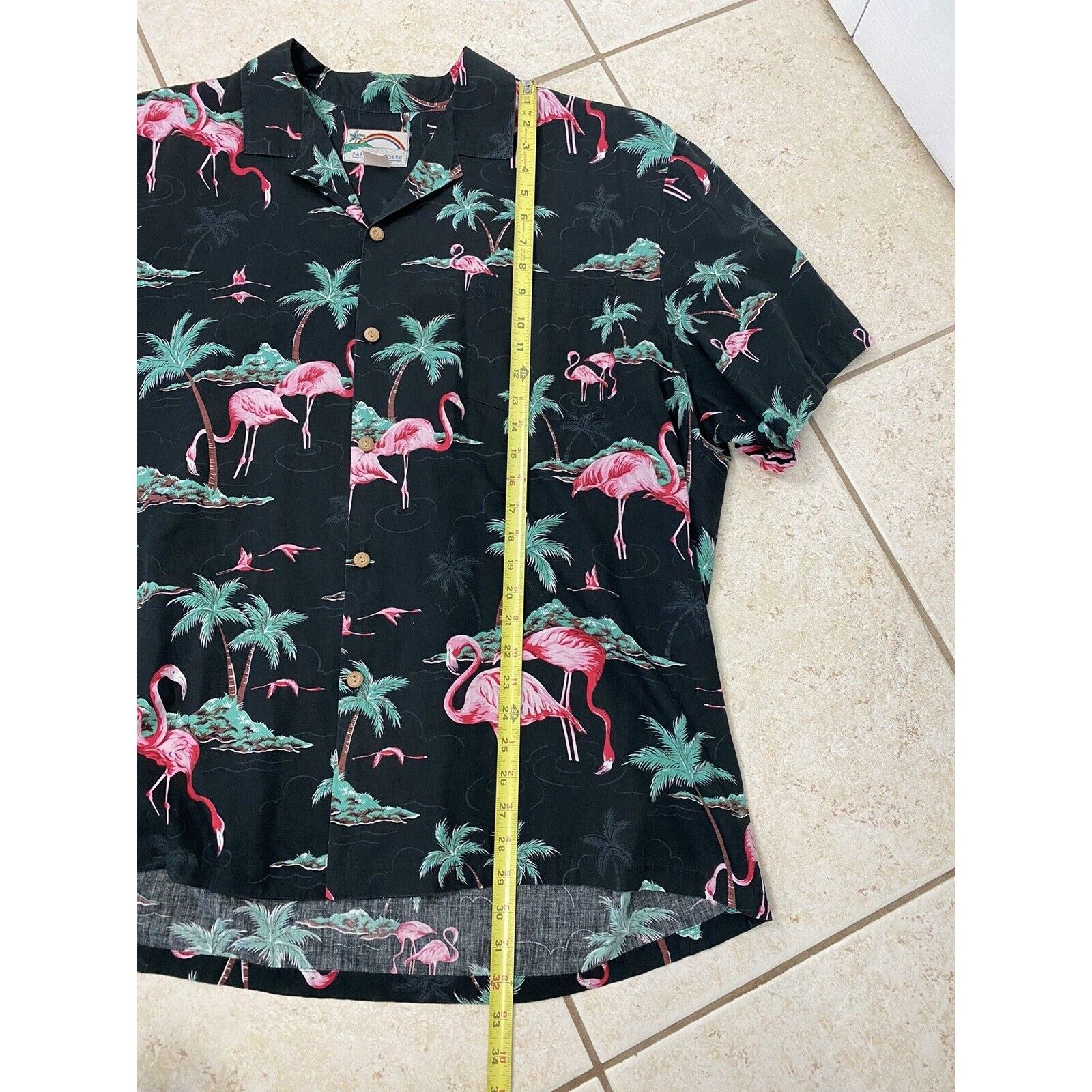 Paradise Found VTG Paradise Found Pink Flamingo Hawaiian Button Down Shirt Size US XXL / EU 58 / 5 - 6 Thumbnail
