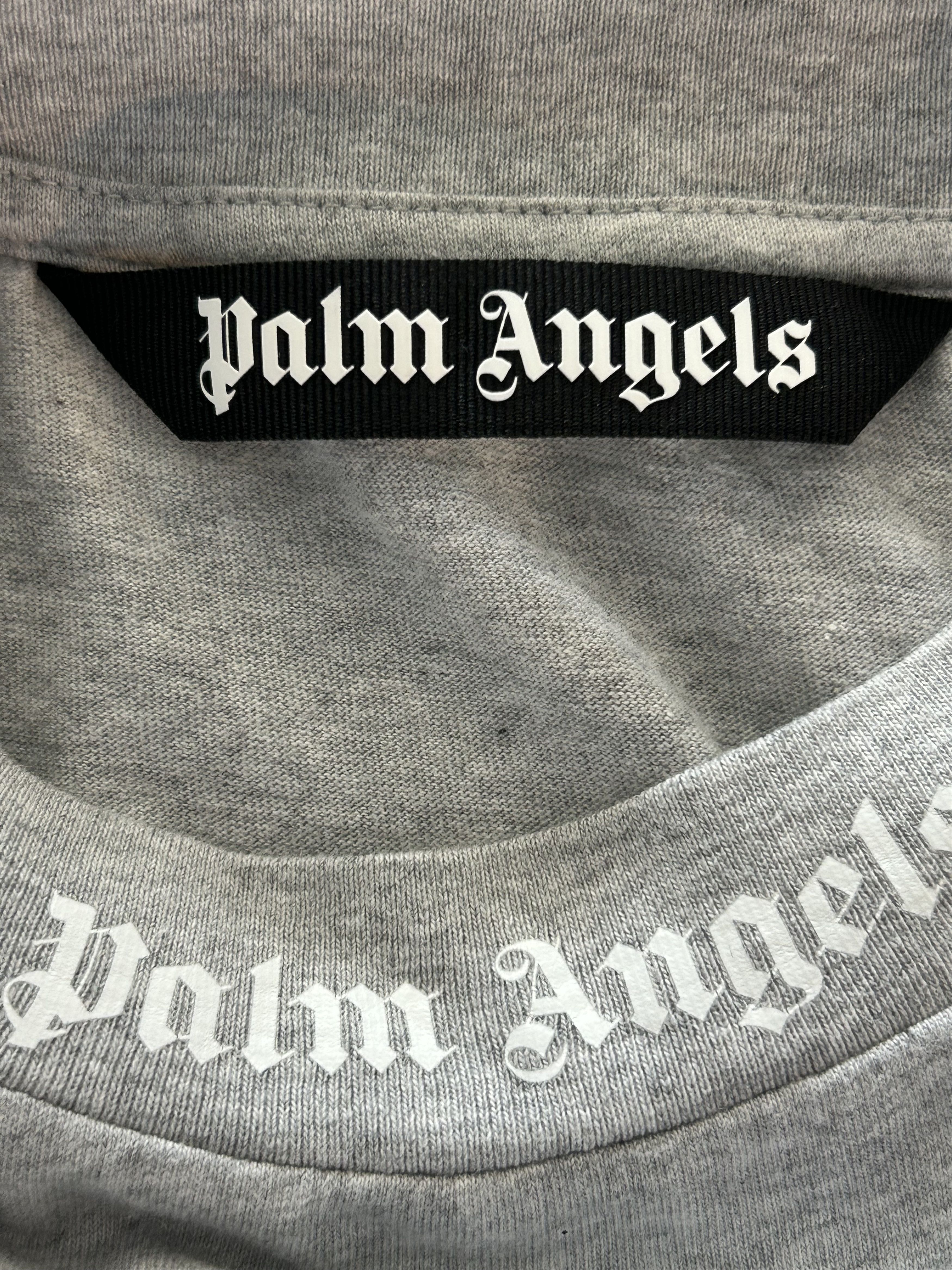 Palm Angels Palm Angels Grey & White Classic Logo T-Shirt Size US L / EU 52-54 / 3 - 3 Thumbnail