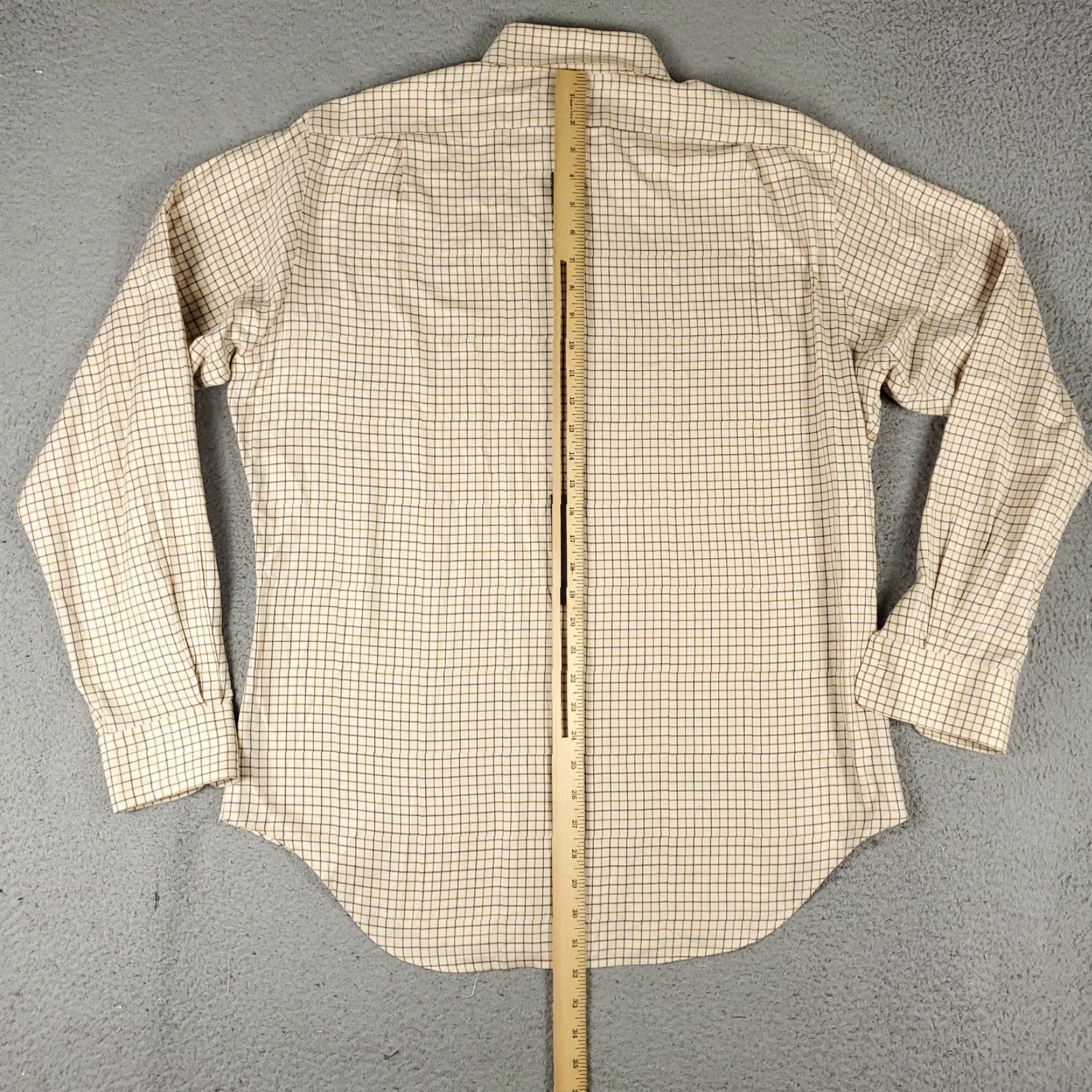 Ralph Lauren Ralph Lauren Dress Shirt Mens 15.5 Beige Check Long Sleeve Button-Down Regular Fit Size 40R - 3 Thumbnail