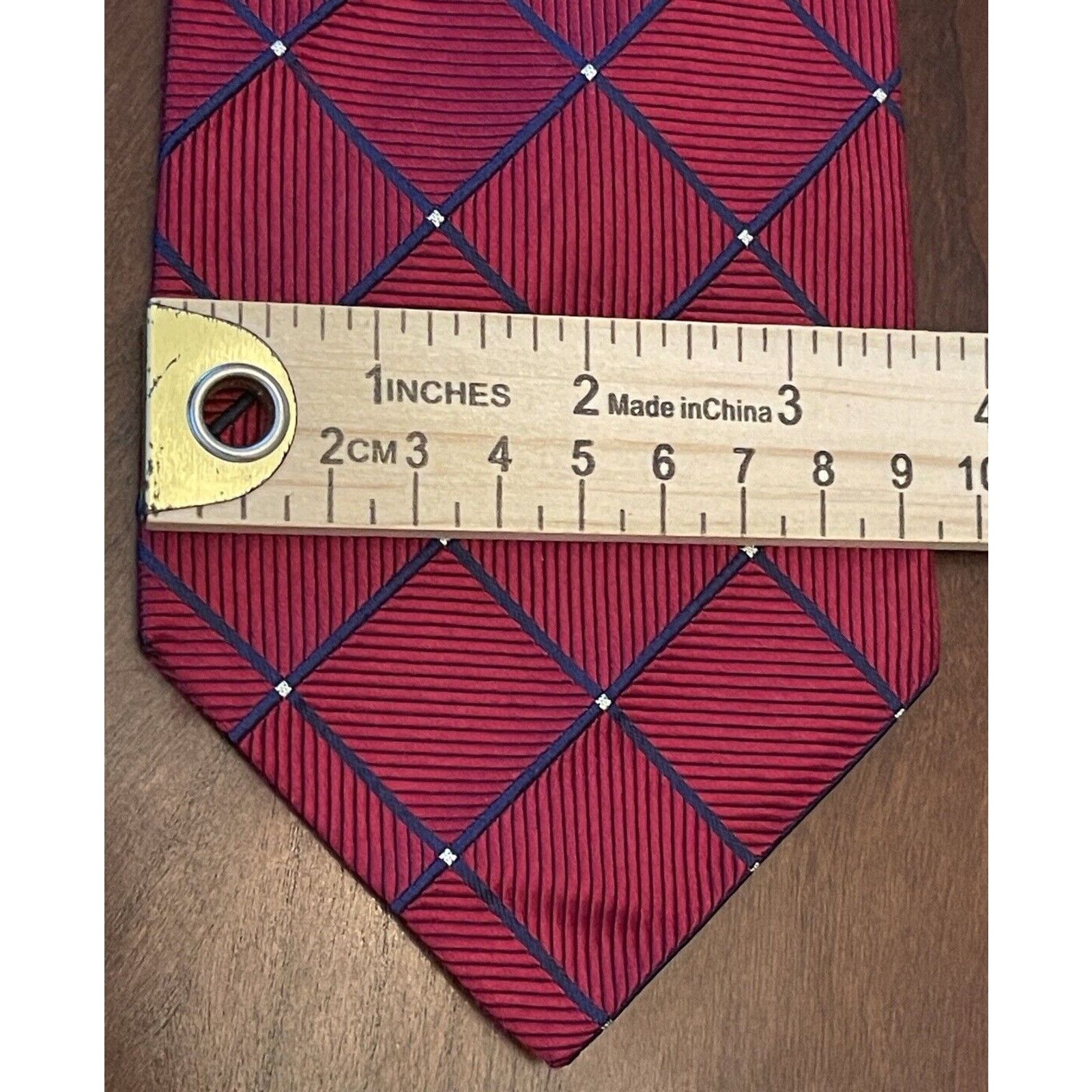 Nautica Nautica Red Blue 100% Silk Men’s Neck Tie Made In China Size ONE SIZE - 4 Thumbnail