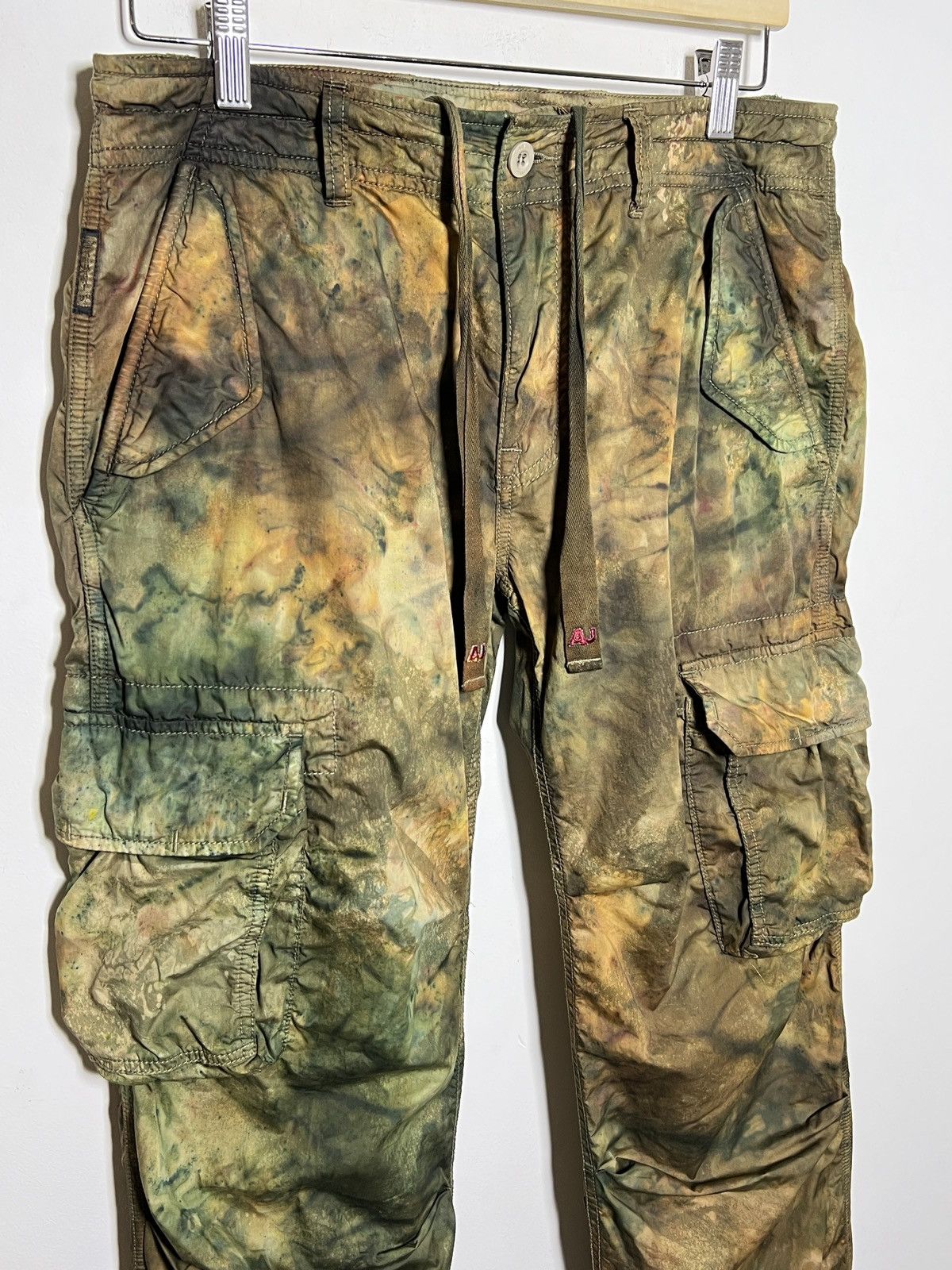 Giorgio Armani giorgio armani tie dye cargo camo multipocket army pants Size US 31 - 6 Thumbnail