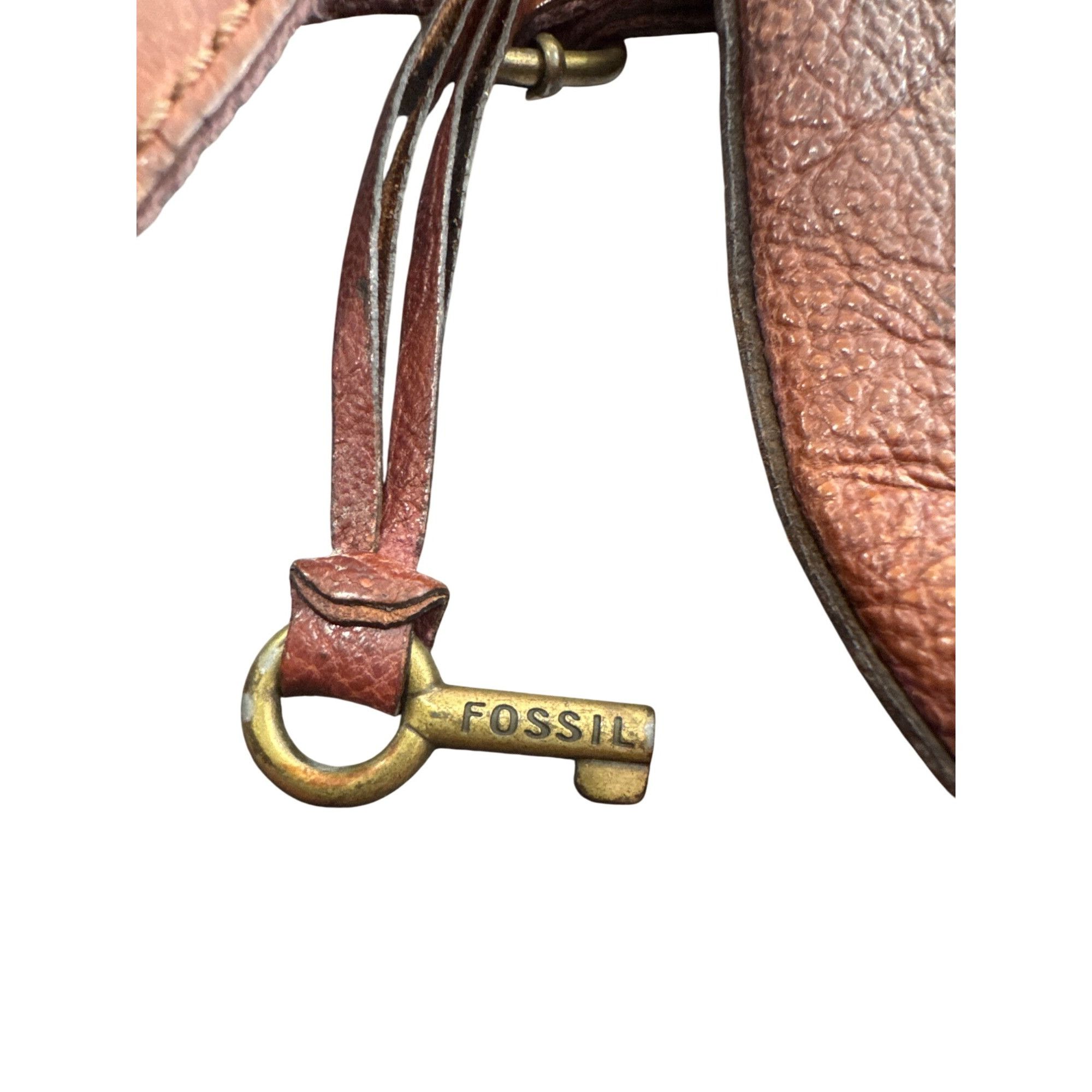 Fossil Fossil Womens Brown Leather Vintage Crossbody Handbag SKU 86 Size ONE SIZE - 3 Thumbnail