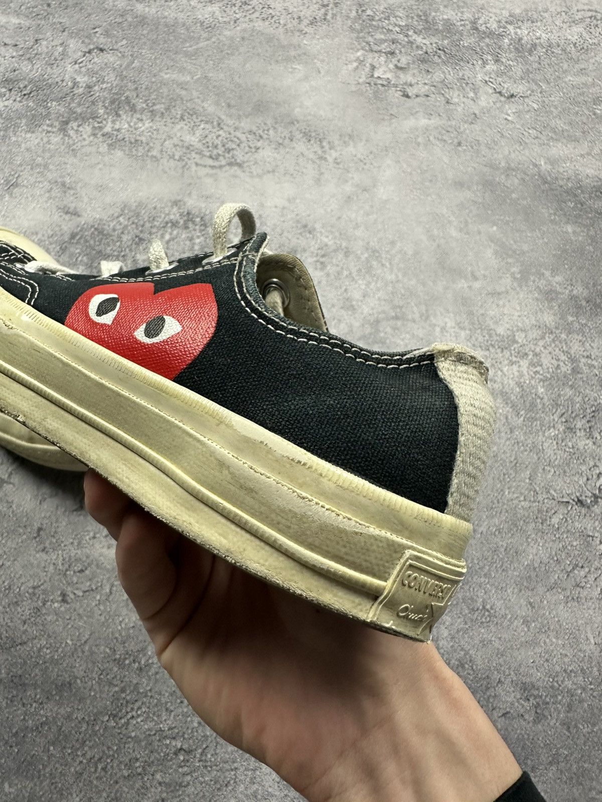 Comme des Garcons PLAY × Converse Comme des Garcons Converse Play Black Low Top Sneakers Size US 6 / IT 36 - 13 Thumbnail