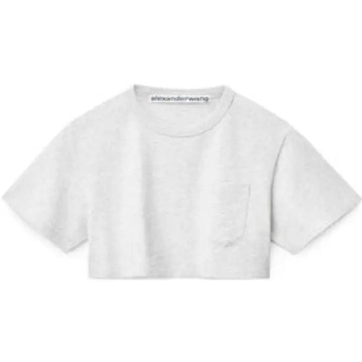 Alexander Wang Alexander Wang FW22 Gray Crop Short-Sleeve T-Shirt 0079 Size XS / US 0-2 / IT 36-38 - 1 Thumbnail