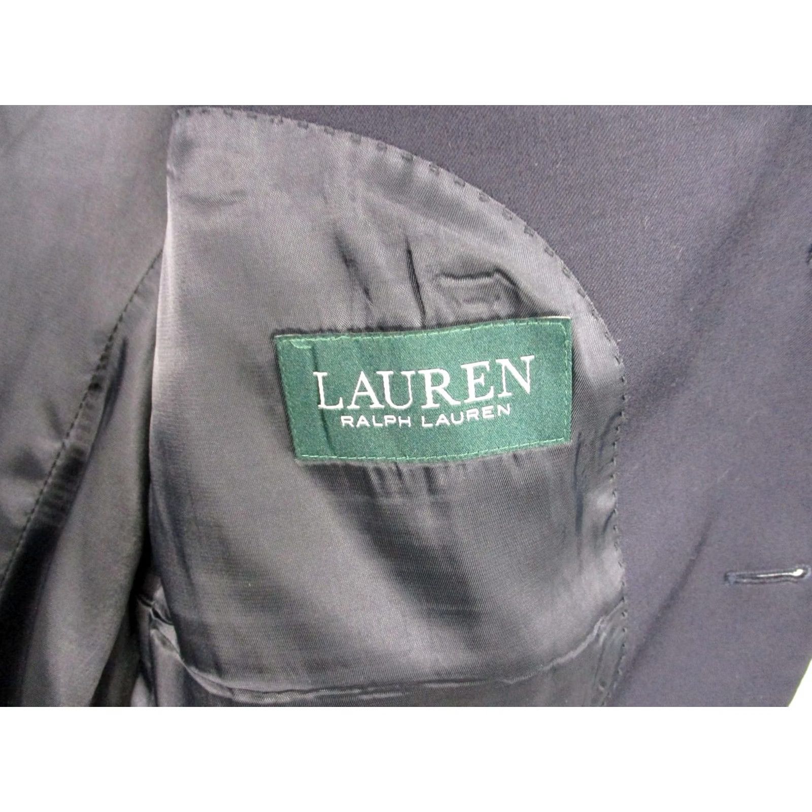 Ralph Lauren Lauren Ralph Lauren Suit Jacket Mens 40R Blue Wool Solid Two-Button Notch Lapel Regular Sleeve Four-Button Cuffs Size 40R - 3 Thumbnail