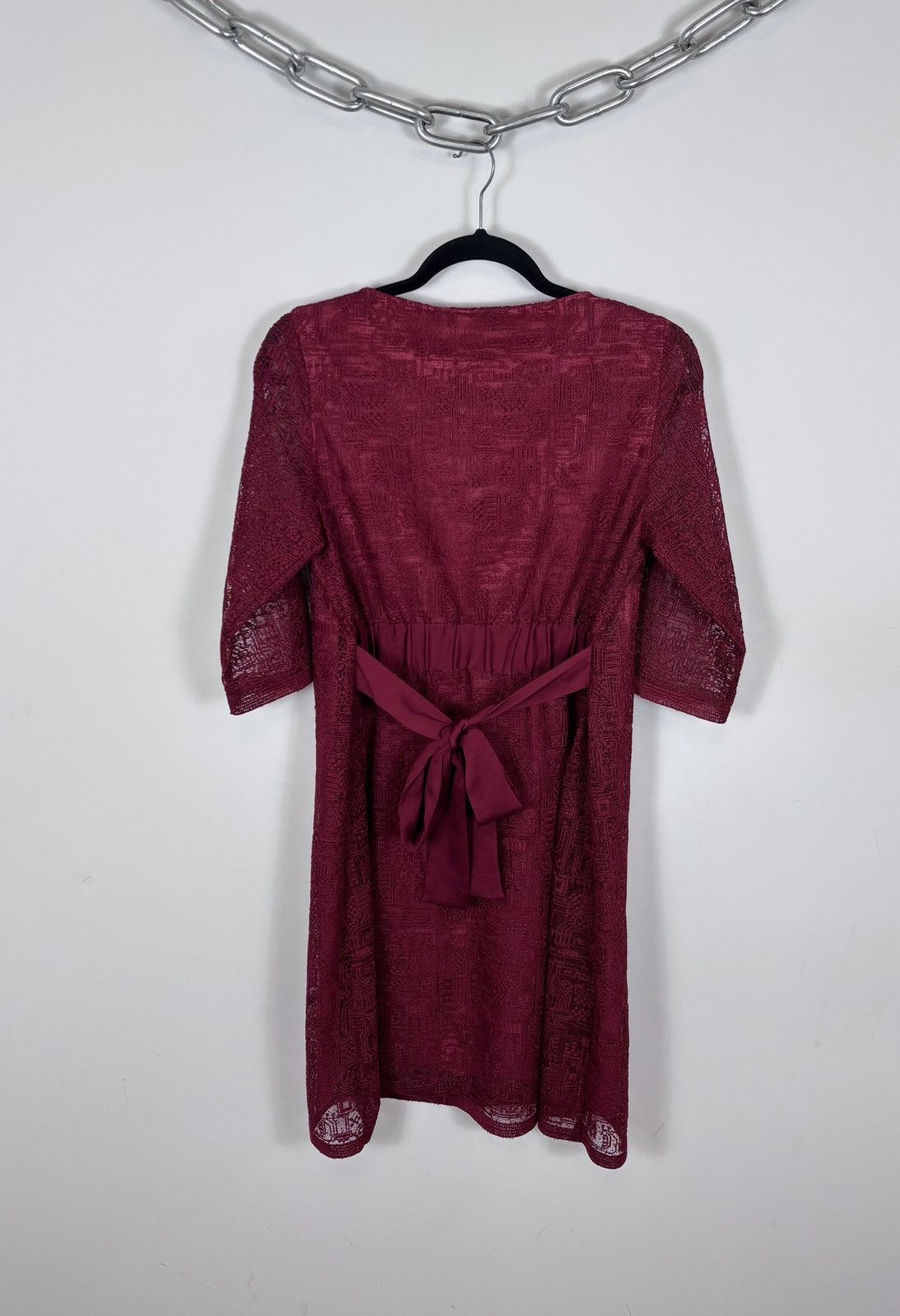Cop Copine Cop Copine Paris Hamal NWT Red Overlay Dress Textured Belted Size S / US 4 / IT 40 - 2 Thumbnail