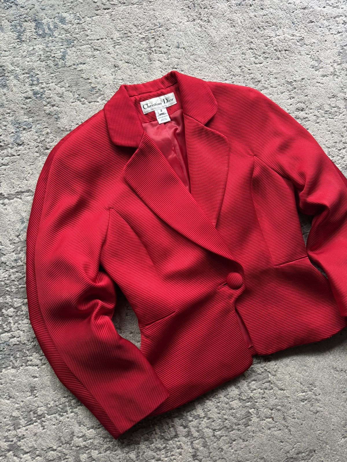 Christian Dior Monsieur Christian Dior Vintage Red Blazer Jacket Size 2 made in USA Size S / US 4 / IT 40 - 3 Thumbnail