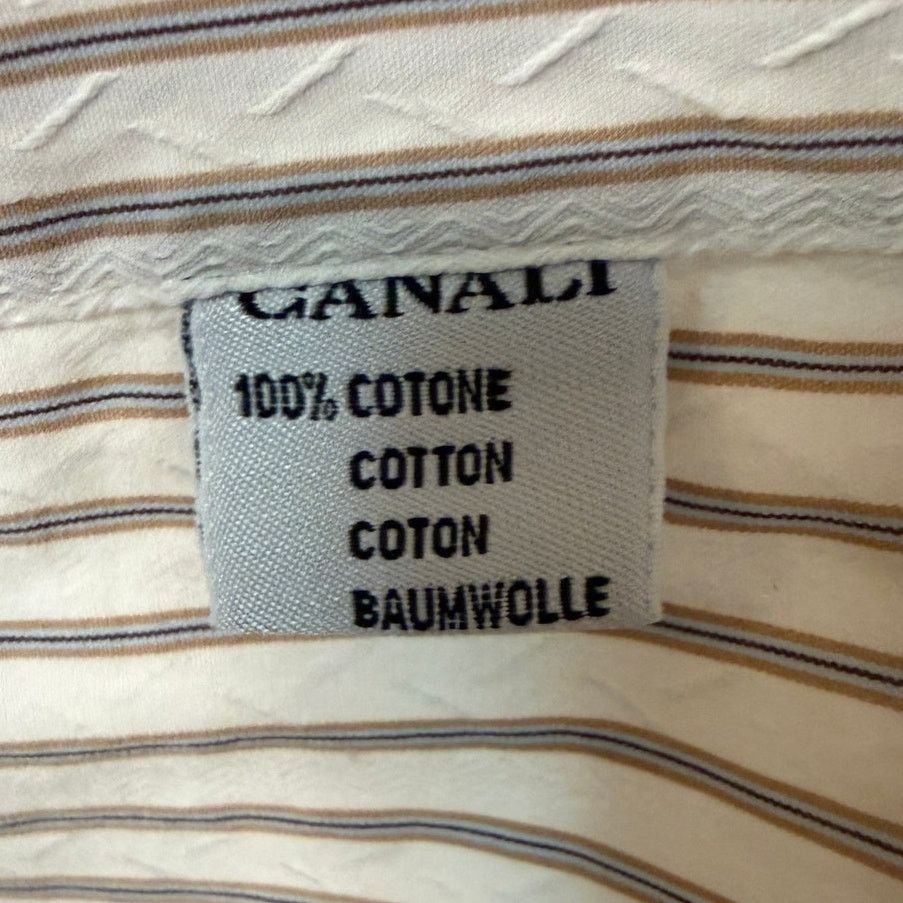 Canali Canali Striped Cotton and Linen Regular-Fit Shirt Size US M / EU 48-50 / 2 - 4 Thumbnail
