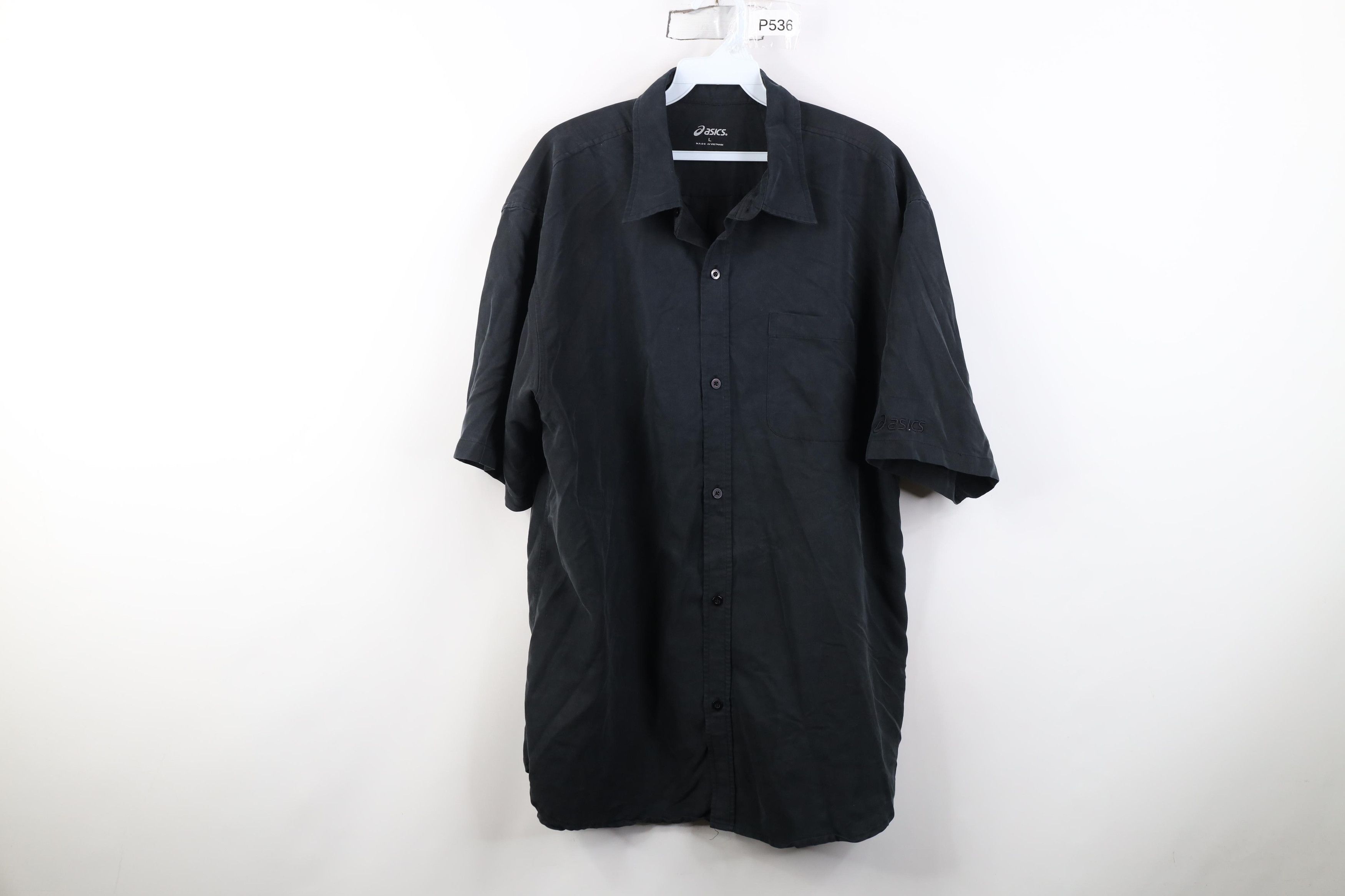 Asics Vintage Asics Spell Out Microfiber Short Sleeve Button Shirt Size US L / EU 52-54 / 3 - 1 Thumbnail