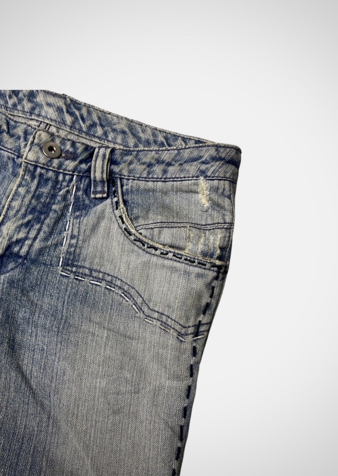 If Six Was Nine Antik Boro Japanese Tribal Flared Jeans Size US 29 - 5 Thumbnail