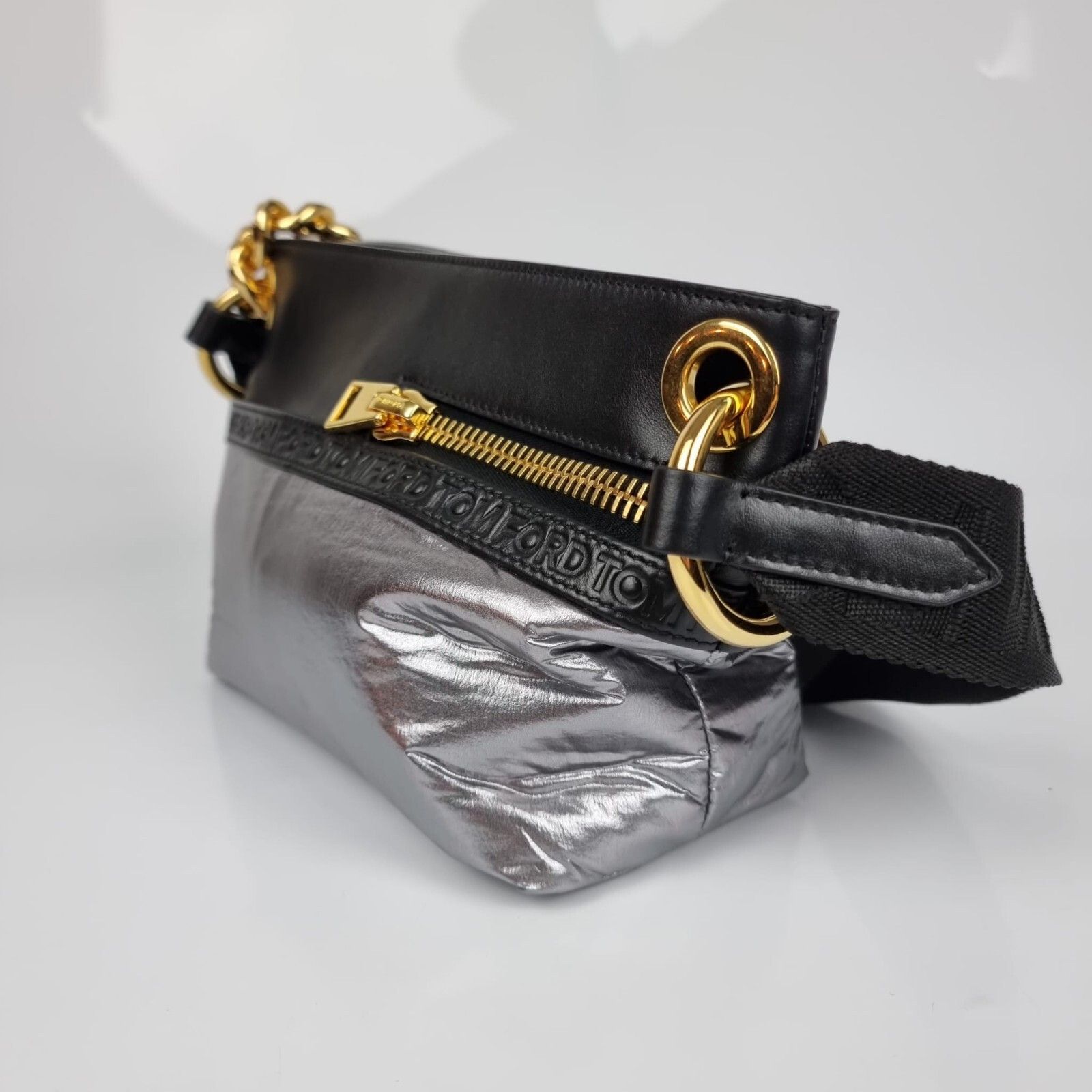 Tom Ford TOM FORD Black/Silver Shoulder Bag New Size ONE SIZE - 5 Thumbnail