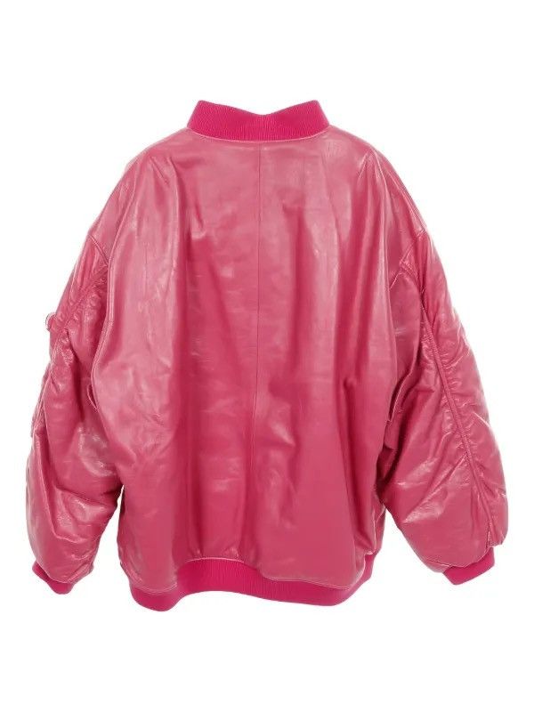 Prada 🍇SIZE L🍇Prada Leather Bomber Jacket in pink Size US L / EU 52-54 / 3 - 2 Thumbnail
