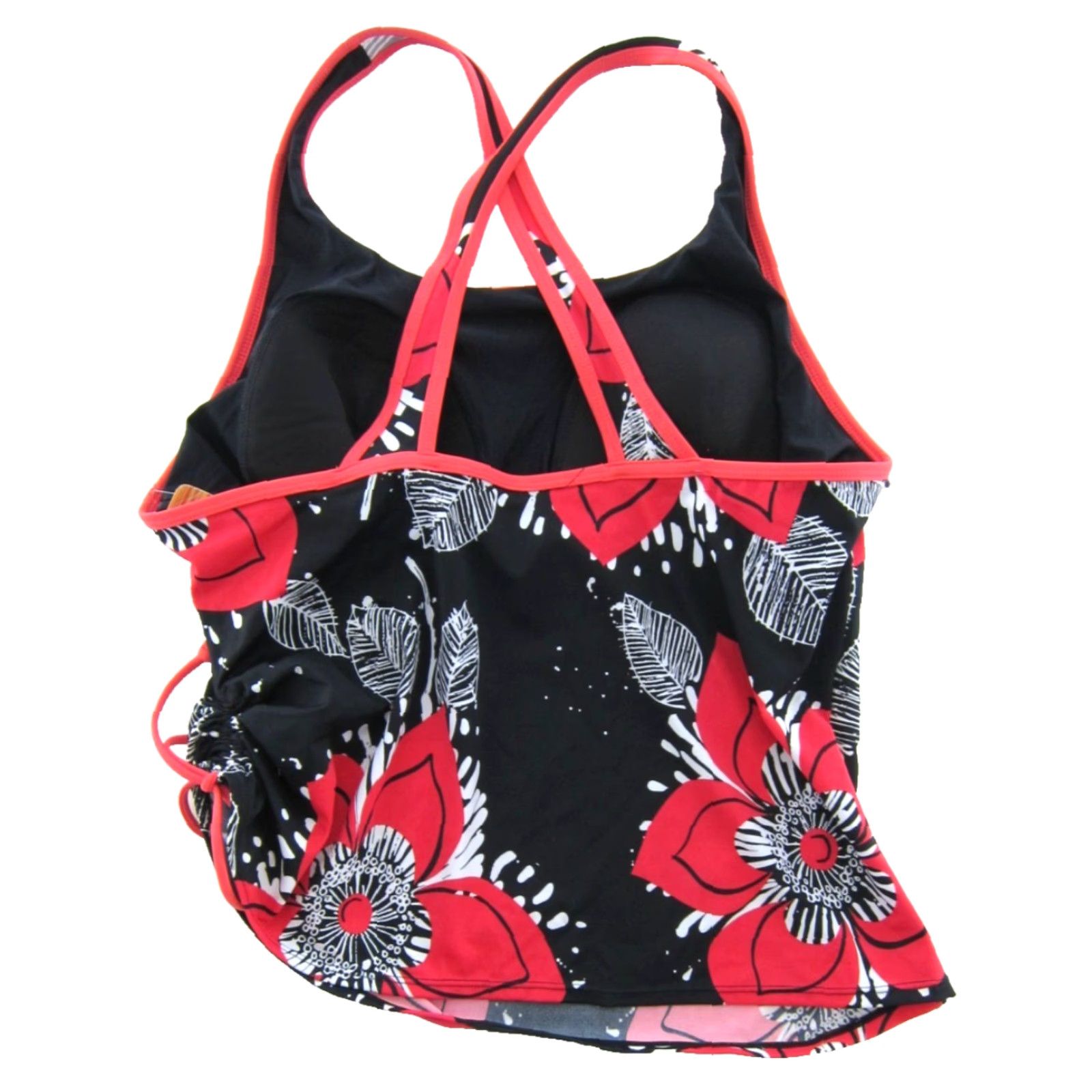 Pinko VINTAGE NWT Tropical Escape Tankini Swim Top 18 Women Built In Bra Floral Pink Black White Size XXL / US 16-18 / IT 52-54 - 2 Thumbnail