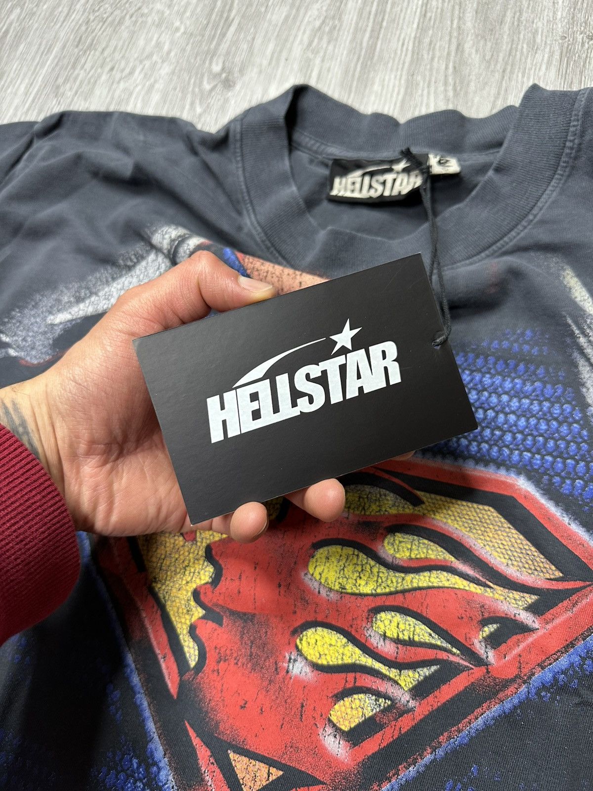 HELLSTAR Hellstar SUPERMAN Logo T-Shirt Black Size US L / EU 52-54 / 3 - 9 Thumbnail