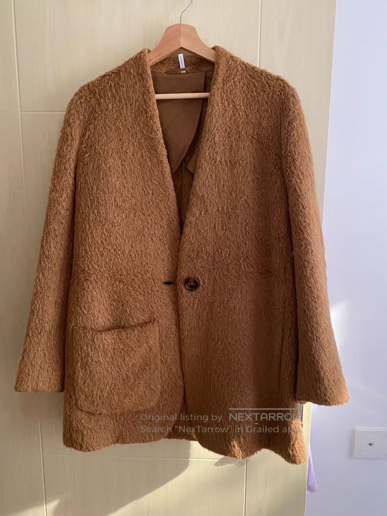 Helmut Lang Helmut Lang Alpaca Wool Blend Coat, Size S Brown Yellow, A Size S / US 4 / IT 40 - 1 Thumbnail
