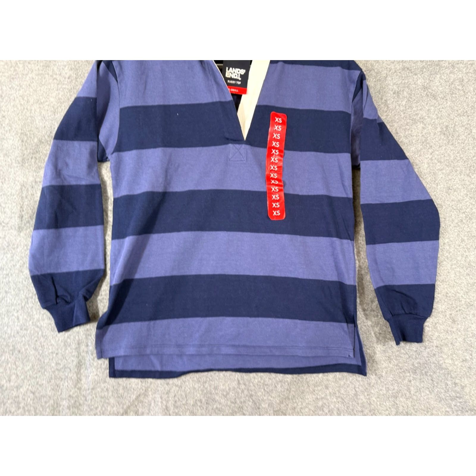 Lands' End Lands' End Rugby Polo Shirt Womens XS Blue Colourblock Long Sleeve Classic Polo Shirt Size XS / US 0-2 / IT 36-38 - 4 Thumbnail