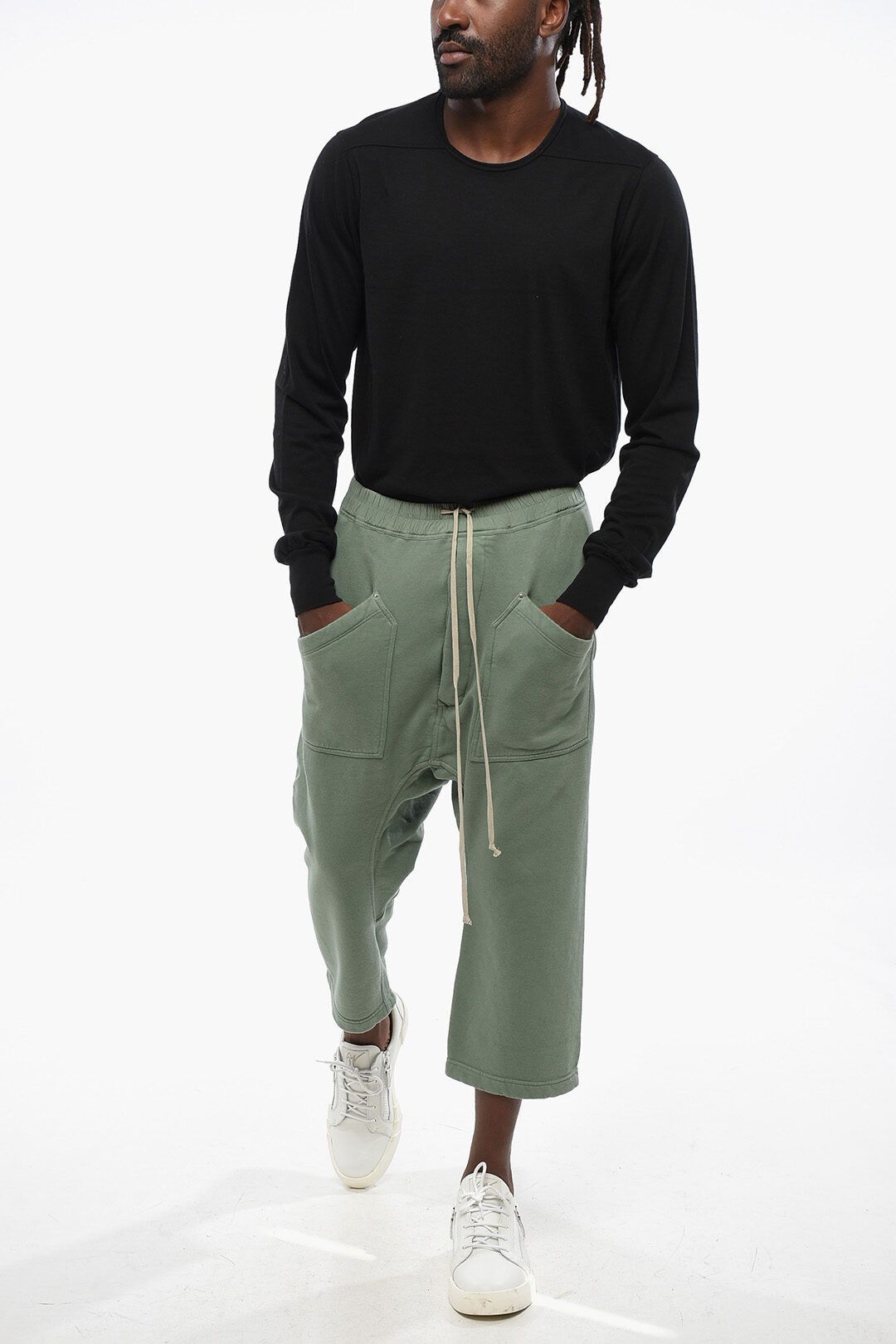 Rick Owens og1mm1025 Cropped Cargo Pant in Green Size US 32 / EU 48 - 4 Thumbnail
