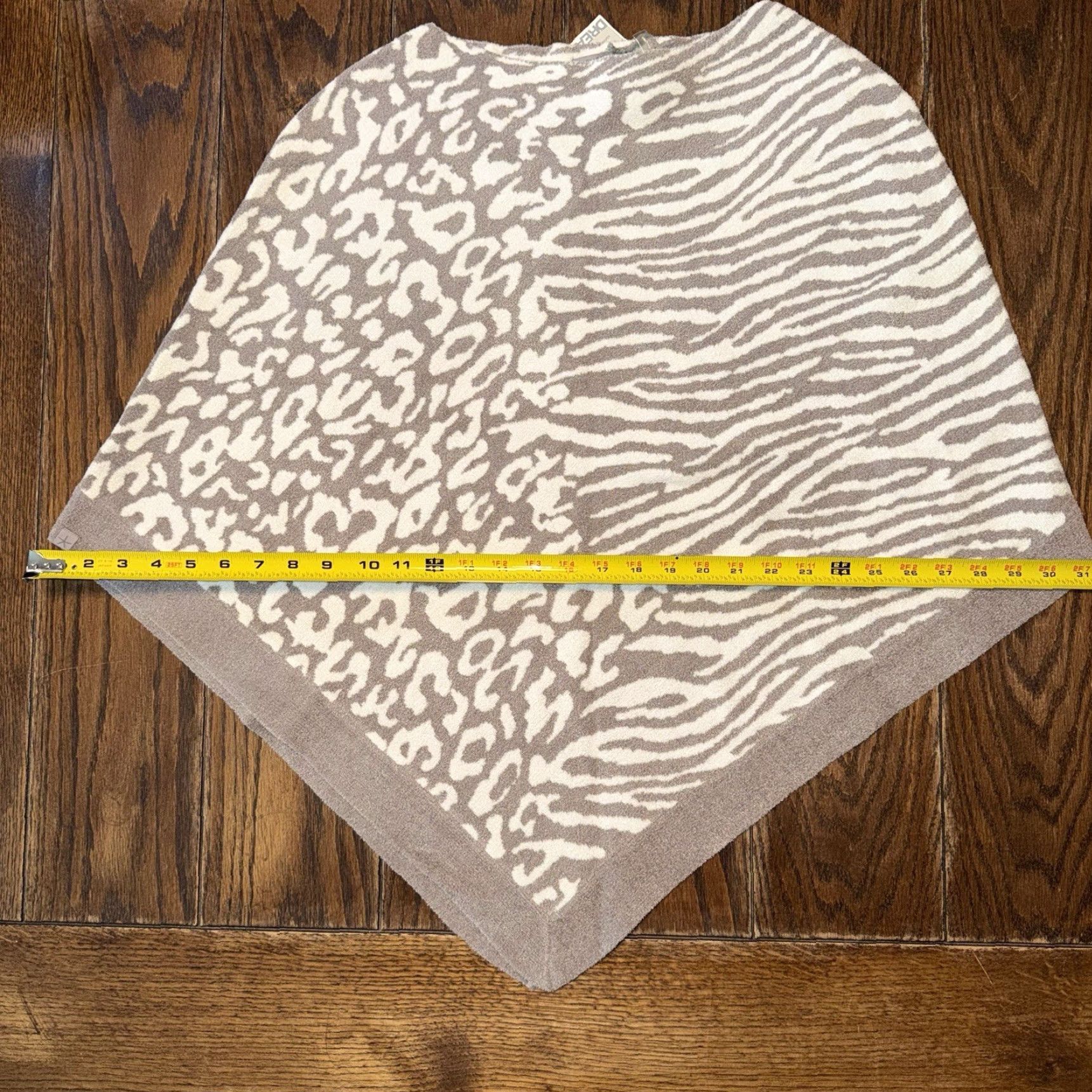 Vintage **CozyChic Barefoot Dreams Dove Gray Animal Print One Size Poncho** User: **CozyChic Barefoot Dreams Dove Gray Animal Print Poncho** Size ONE SIZE - 6 Thumbnail