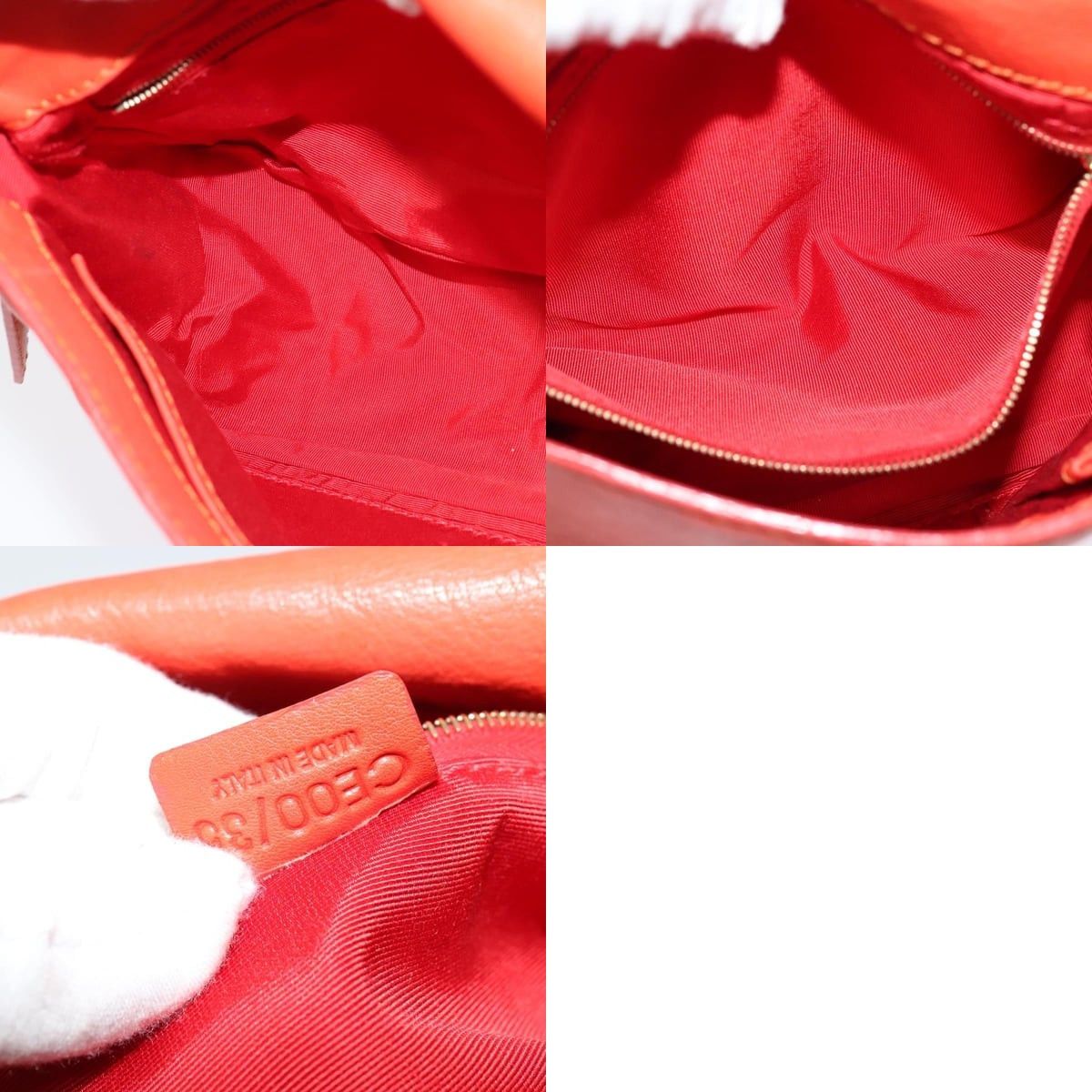 Celine CELINE Shoulder Bag Leather Orange Gold Size ONE SIZE - 12 Thumbnail