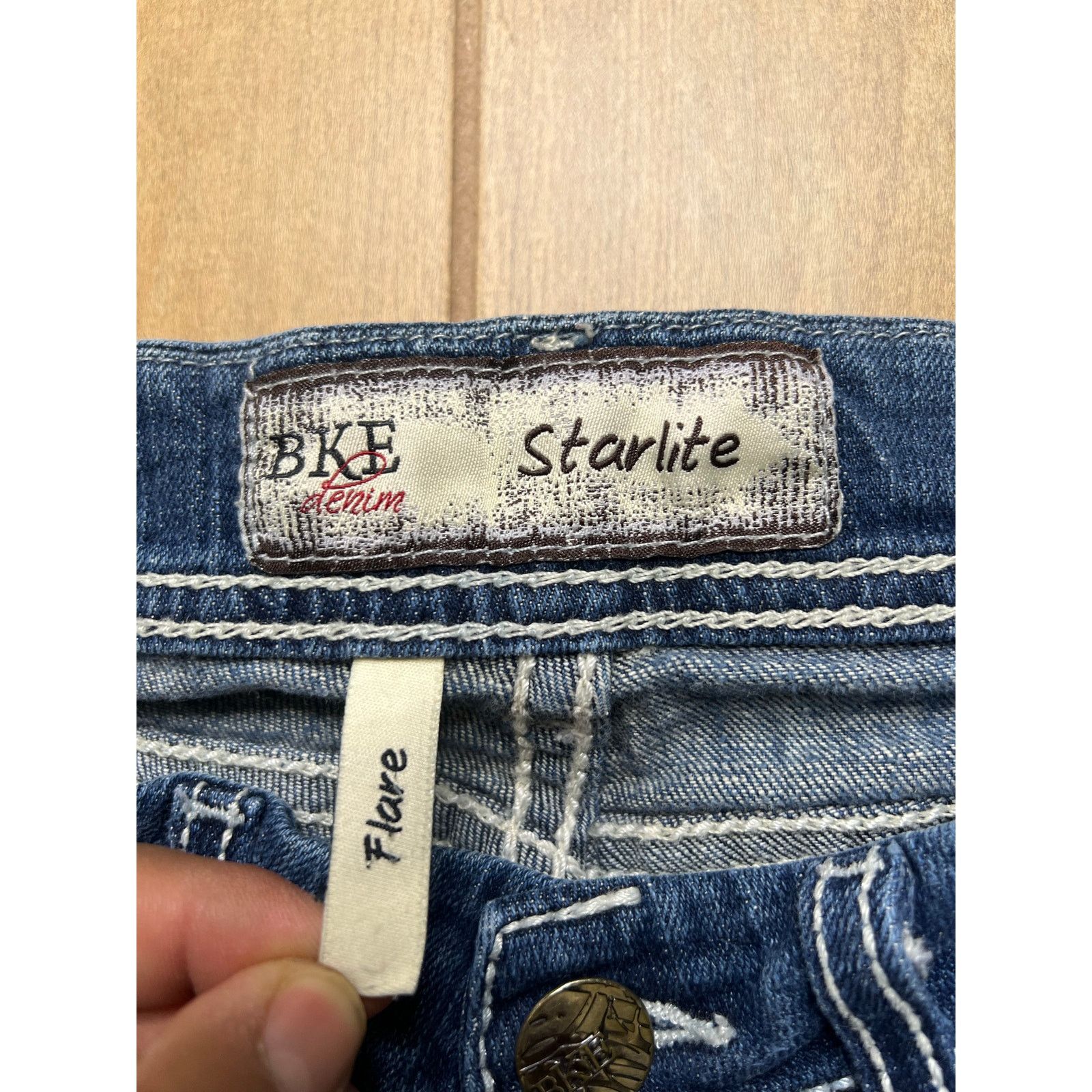 BKE BKE Women’s Starlite Low Rise Flare Blue Denim Jean 24S Y2K Size 24" / US 00 / IT 34 - 5 Thumbnail