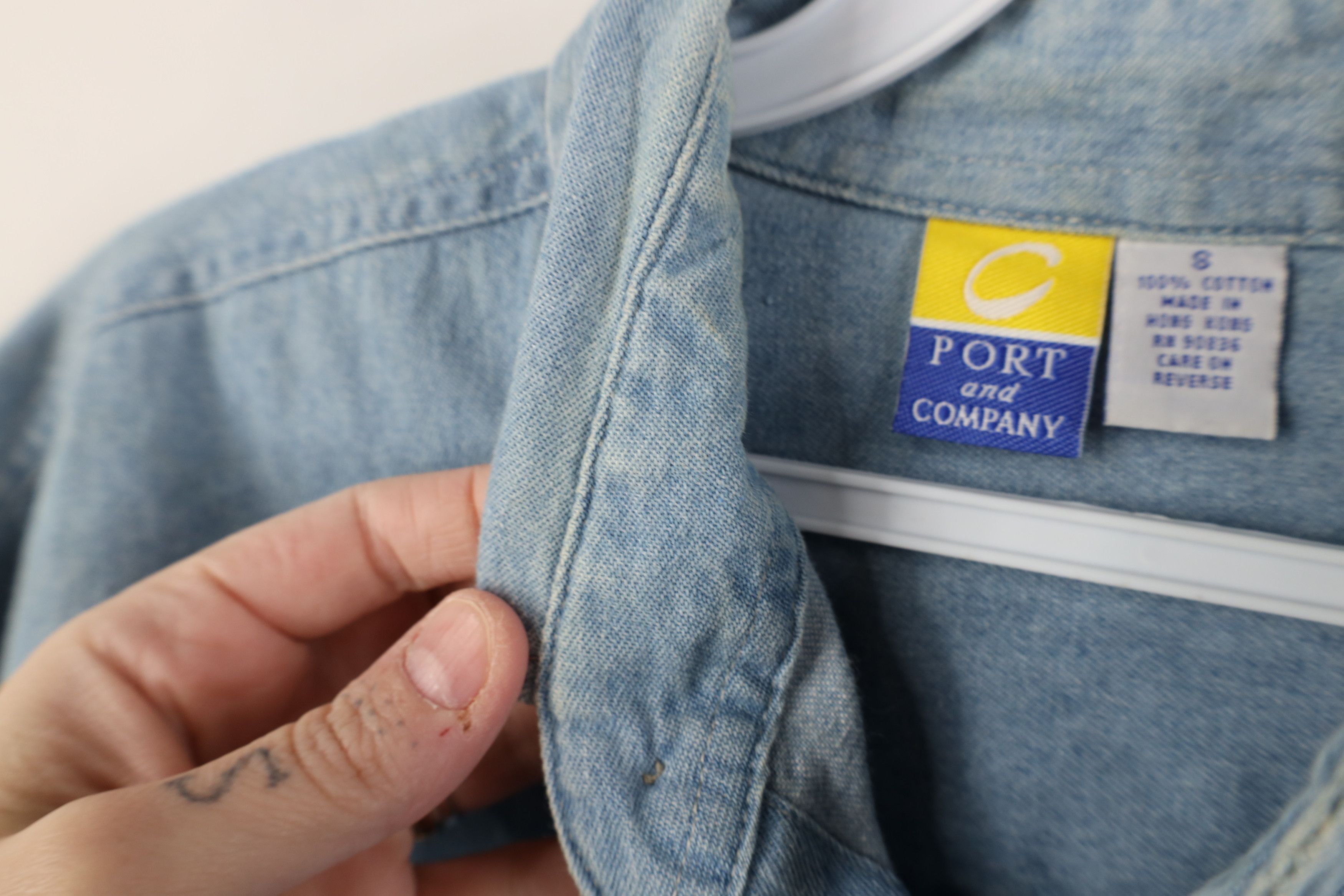 Vintage Vintage 90s Duathlon World Championship Denim Button Shirt Size US S / EU 44-46 / 1 - 11 Thumbnail