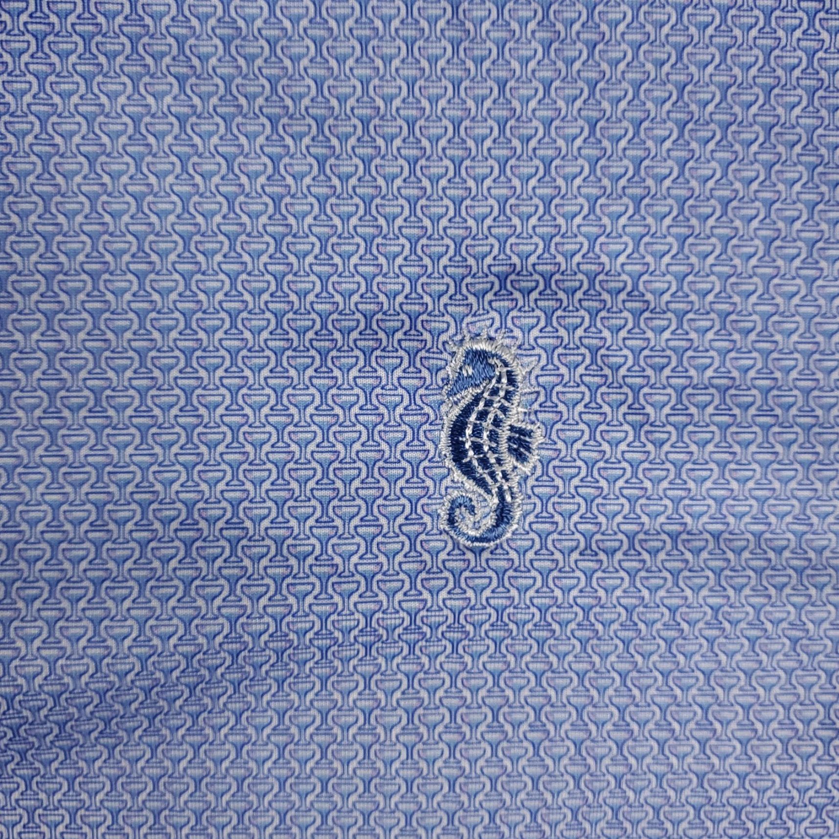 Peter Millar Peter Millar Polo Shirt Mens XL Blue Drink Glass Print Summer Comfort Golf Shirt Bluish Accent Logo 2000s? Size US XL / EU 56 / 4 - 3 Thumbnail
