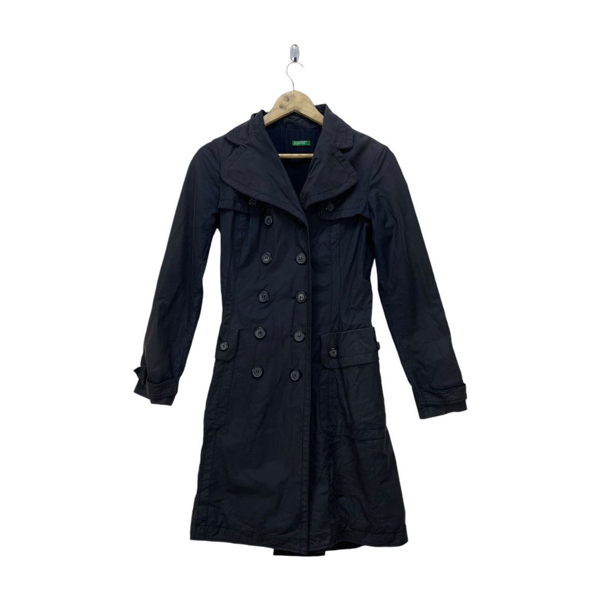 Benetton 💥Vintage Benetton Trench Long Coat Jacket Size M / US 6-8 / IT 42-44 - 1 Thumbnail